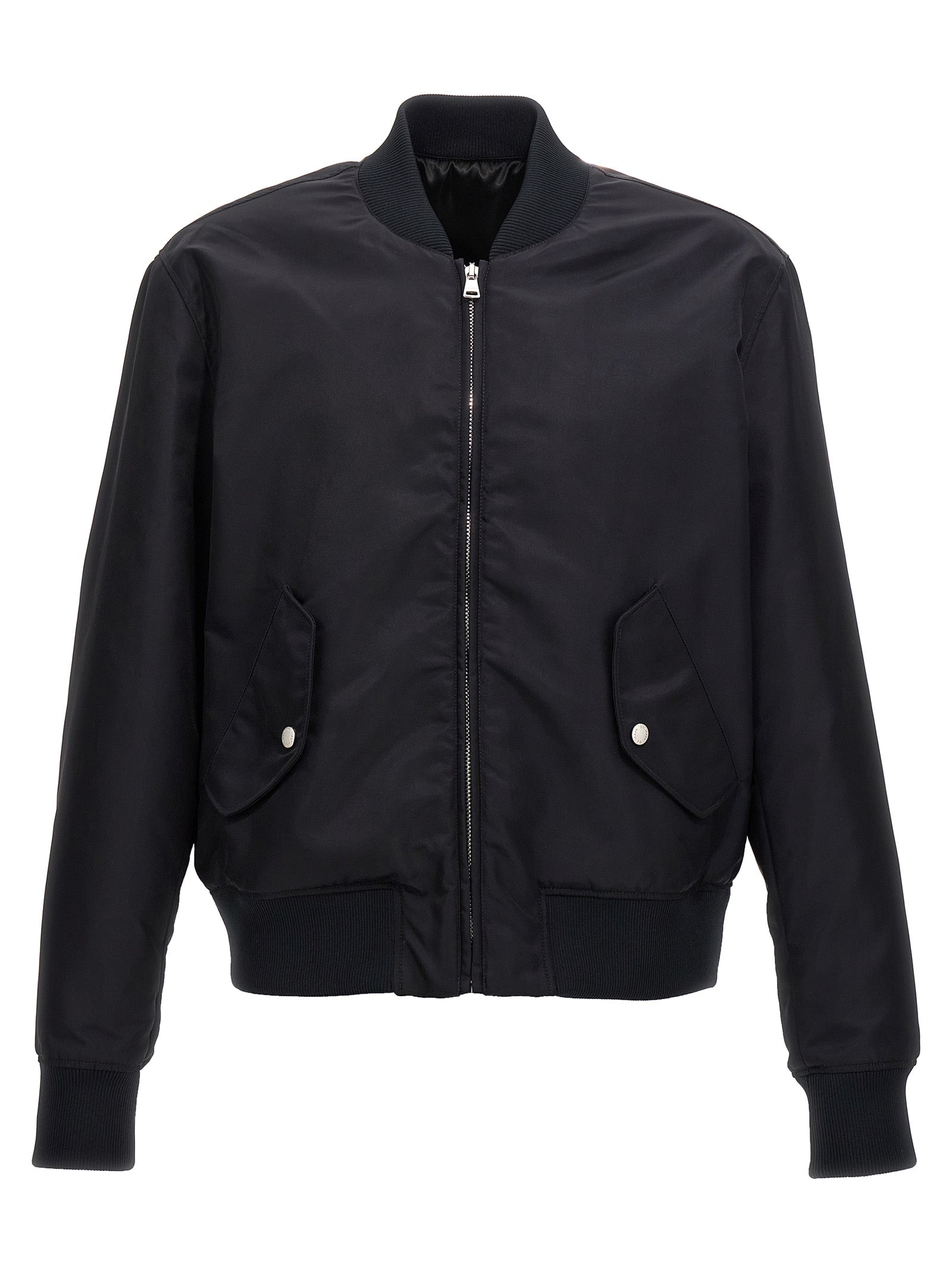 Balmain-Logo Embroidery Bomber Jacket Giacche Blu-Uomo