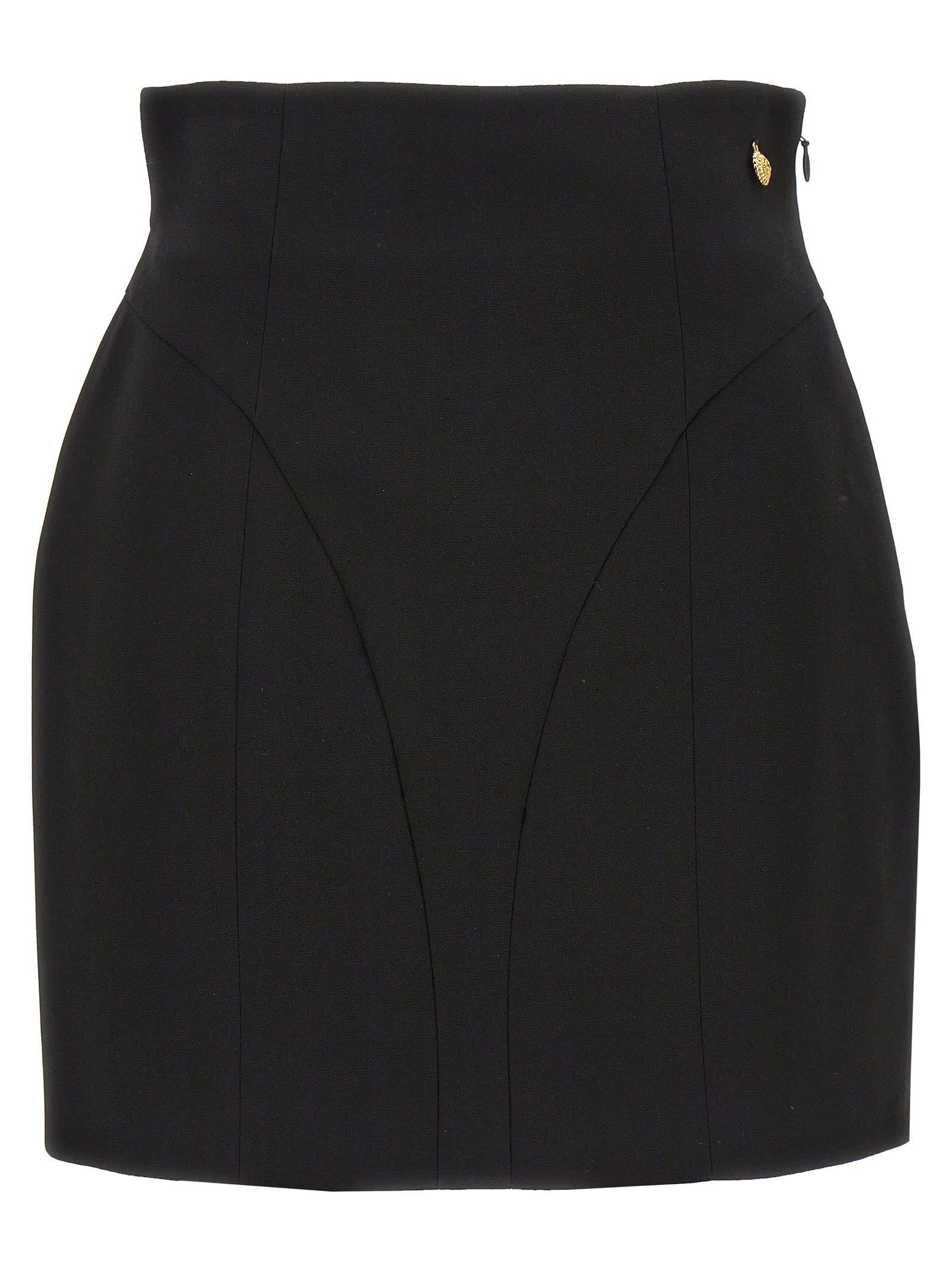 Balmain-High Waist Miniskirt Gonne Nero-Donna