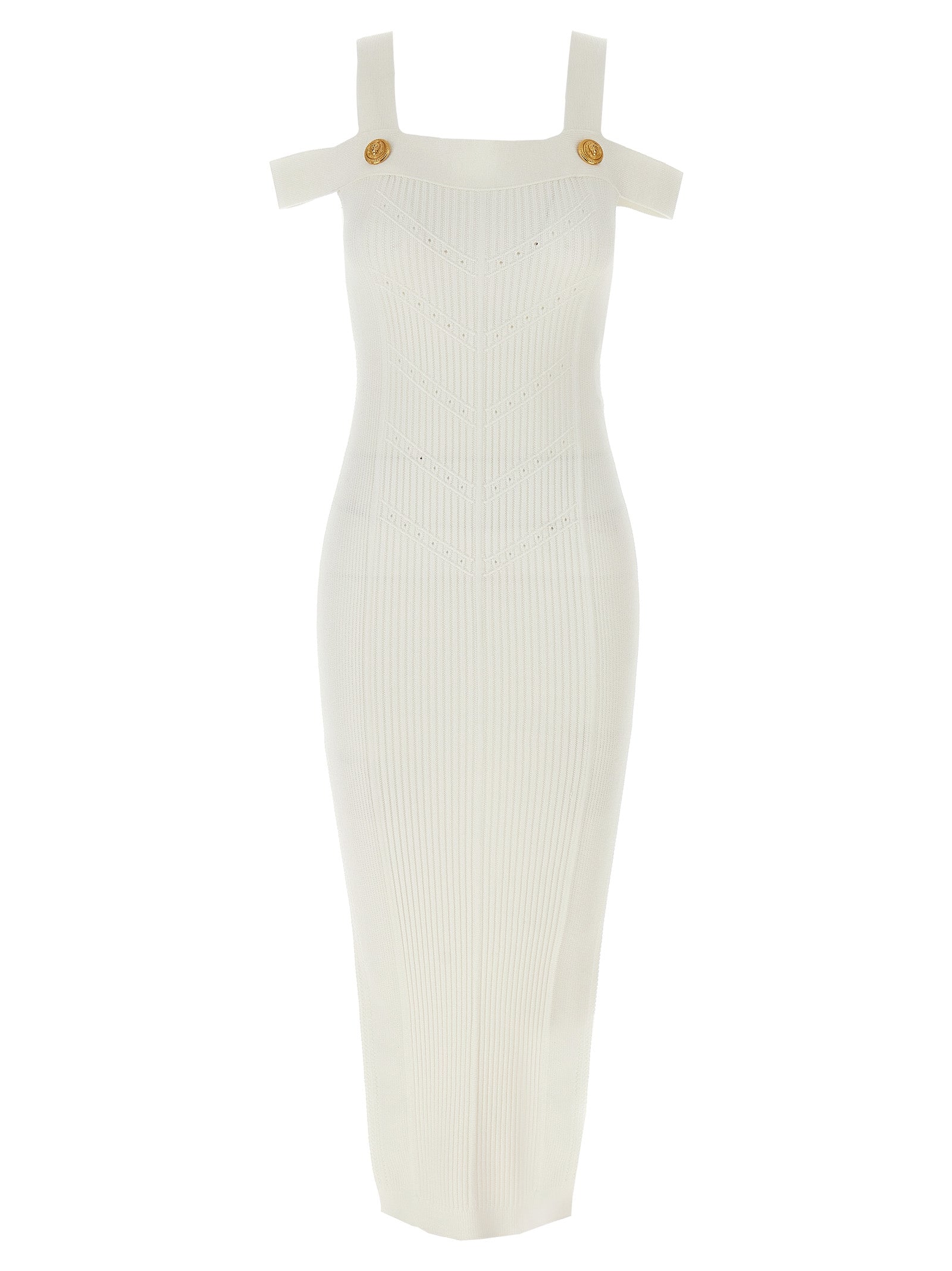 Balmain-Knitted Dress Abiti Bianco-Donna