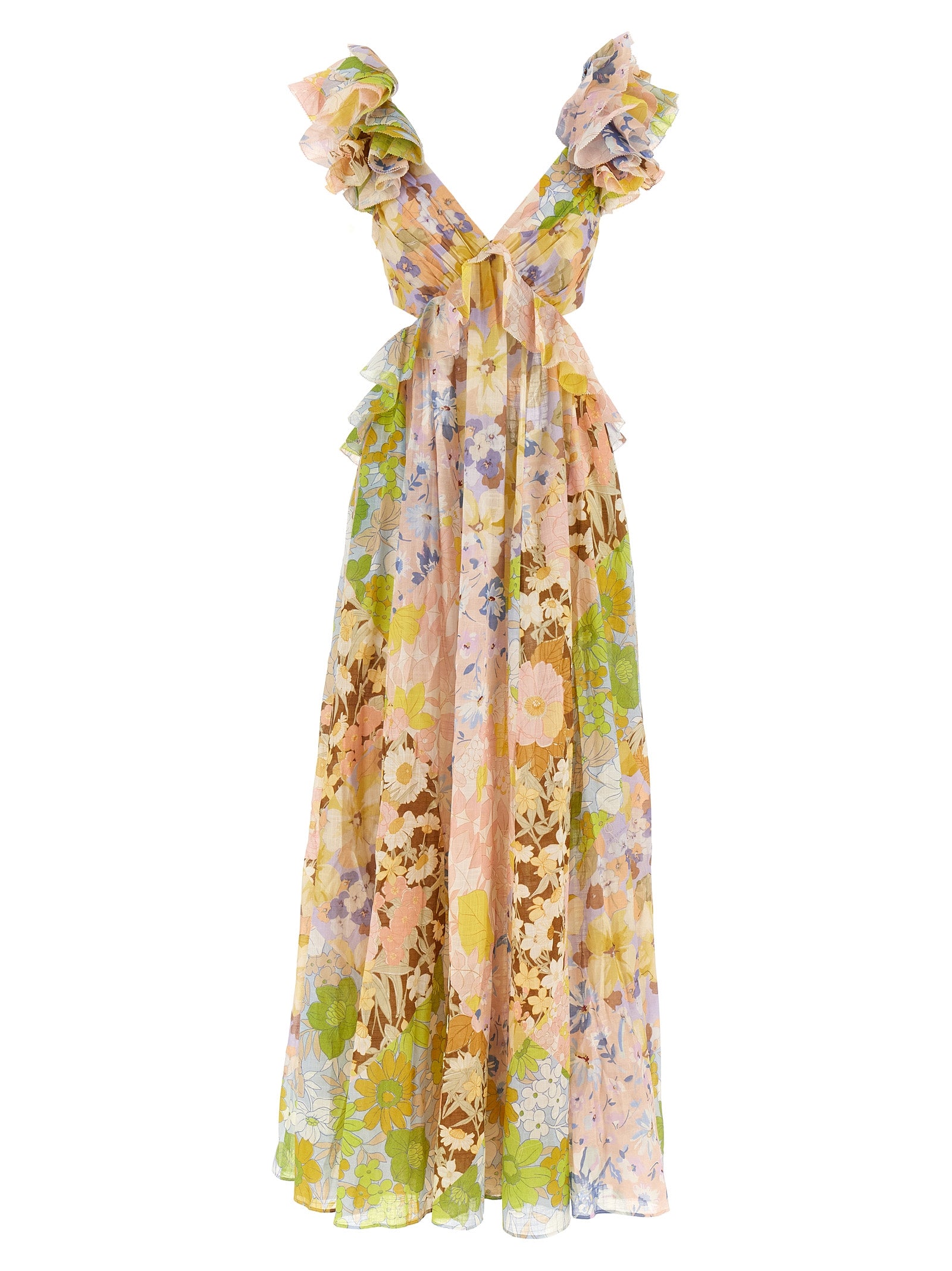 Zimmermann-Ruffled Shoulder Dress Abiti Multicolor-Donna