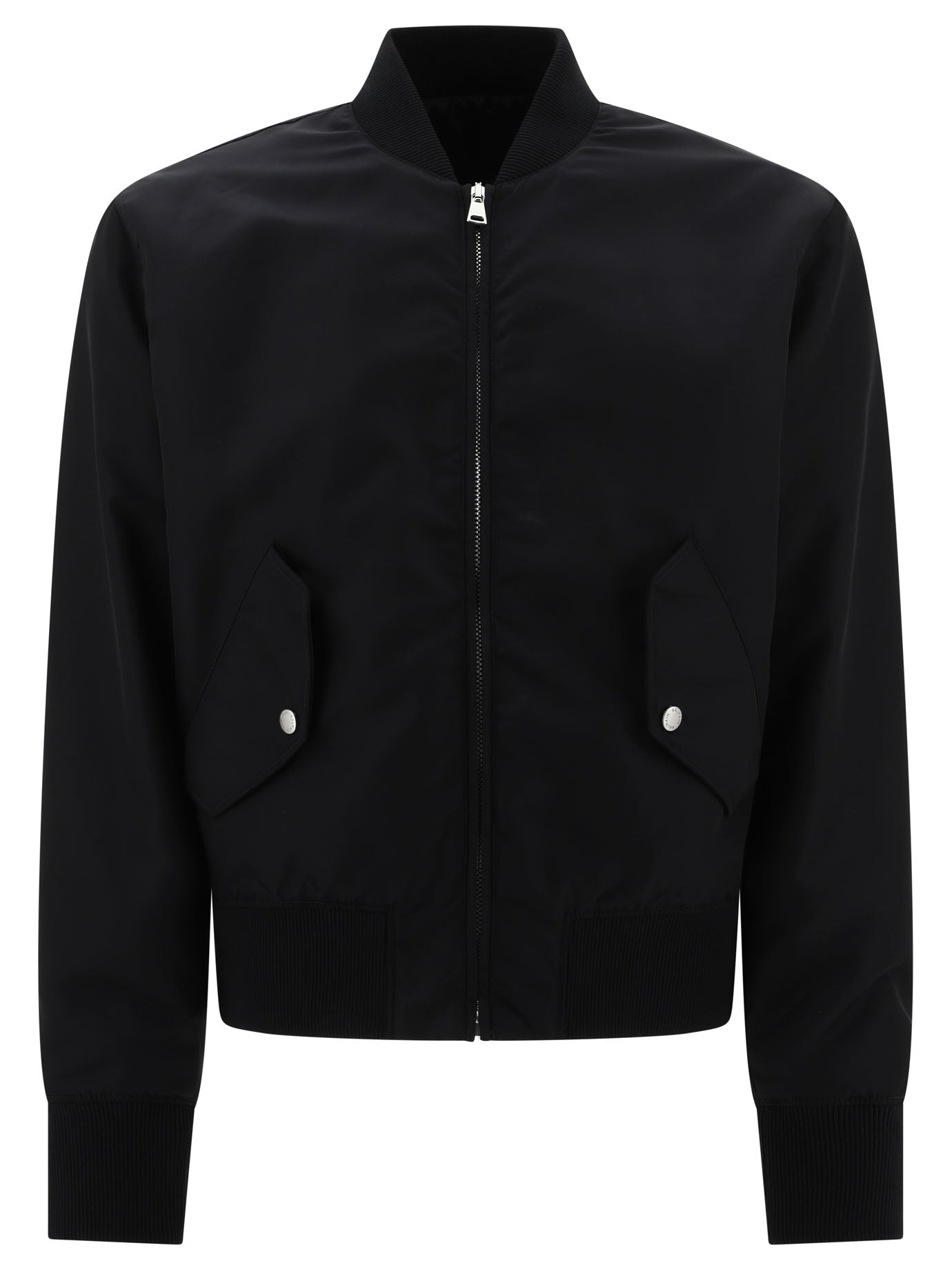 Balmain-Bomber Jacket With Balmain Signature Embroidery On The Back Giacche Nero-Uomo