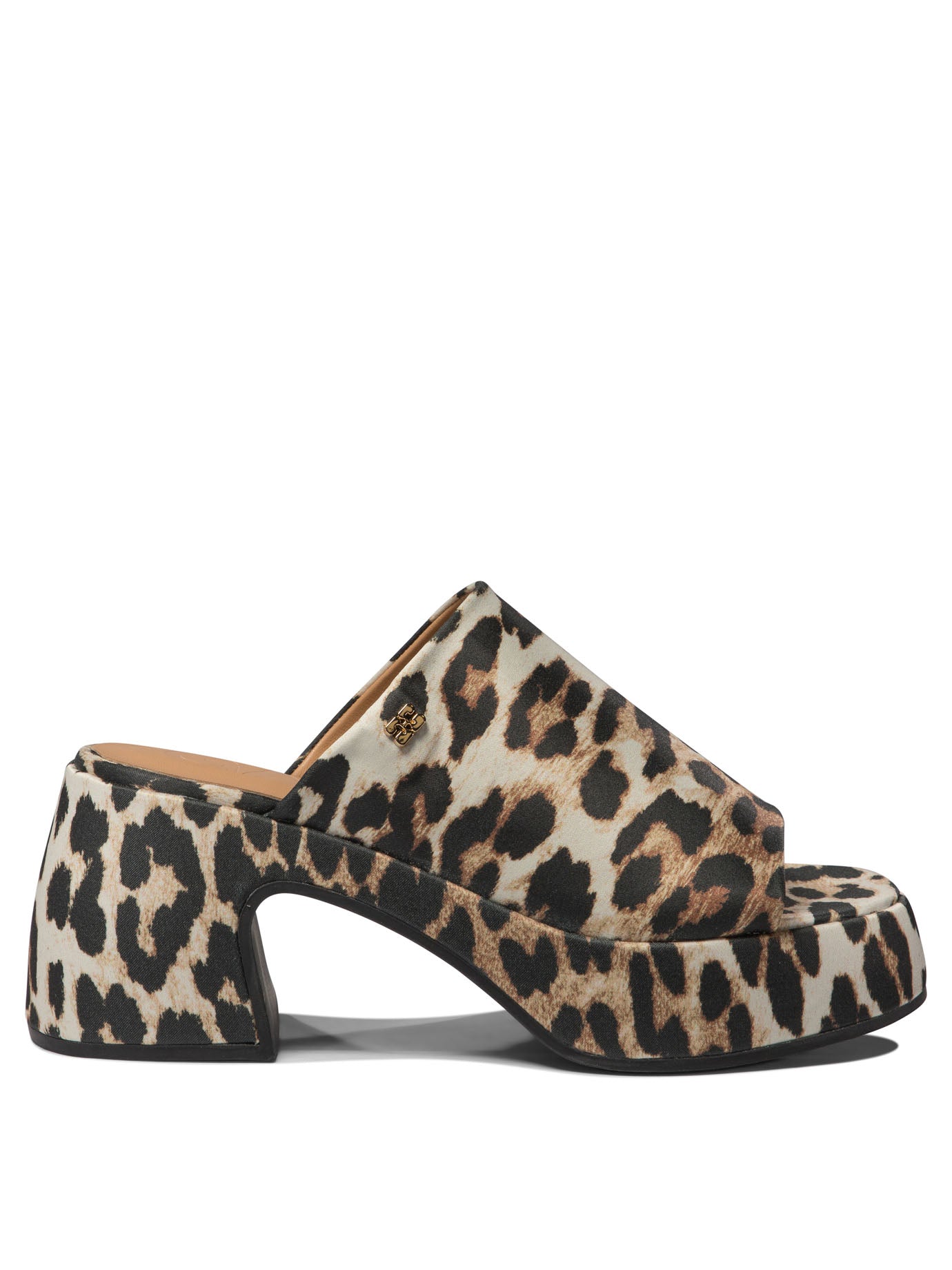 Ganni-Leopard Sandali Beige-Donna