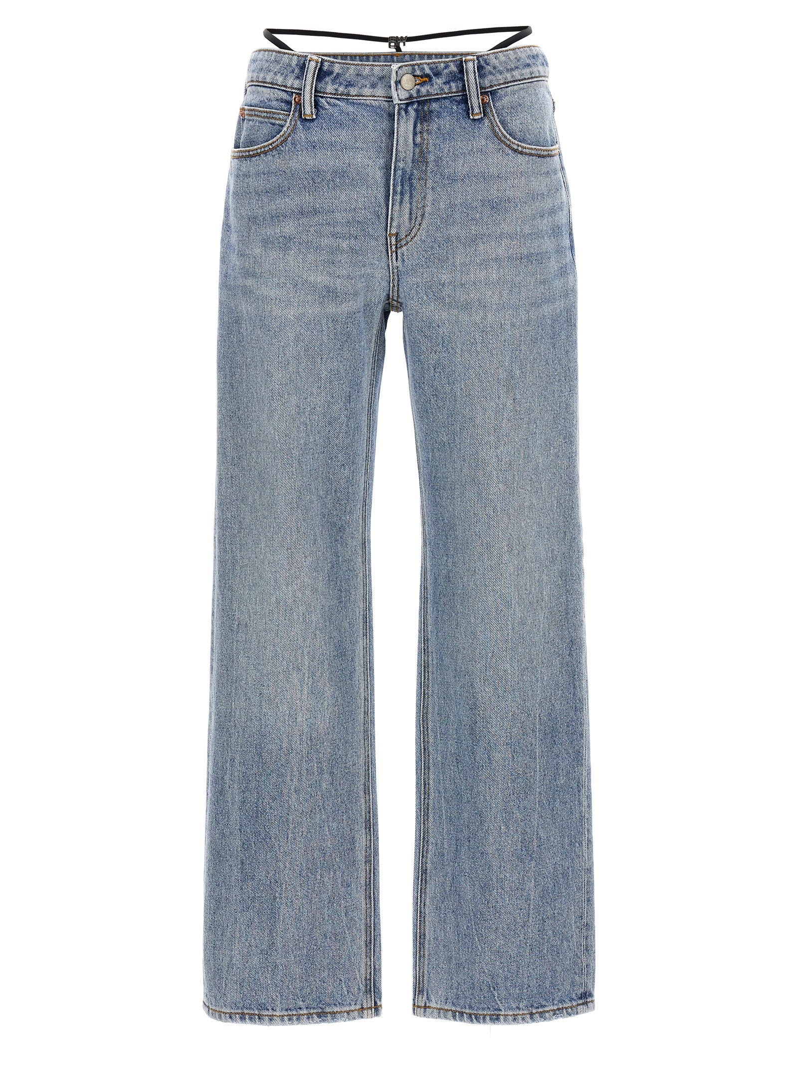 Denim X Alexander Wang-Prestyle Diamante Charm Jeans Celeste-Donna