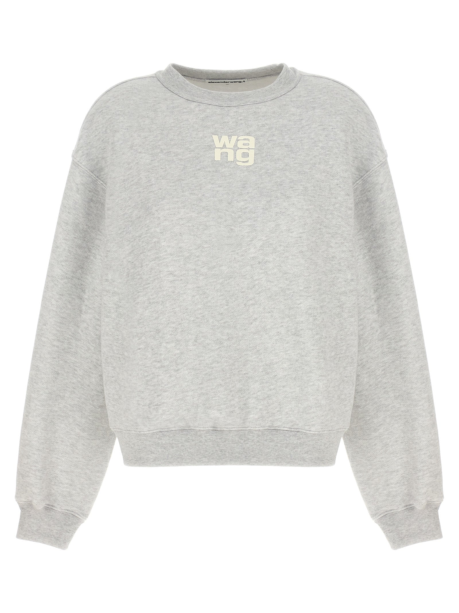 T By Alexander Wang-Essential Terry Felpe Grigio-Donna