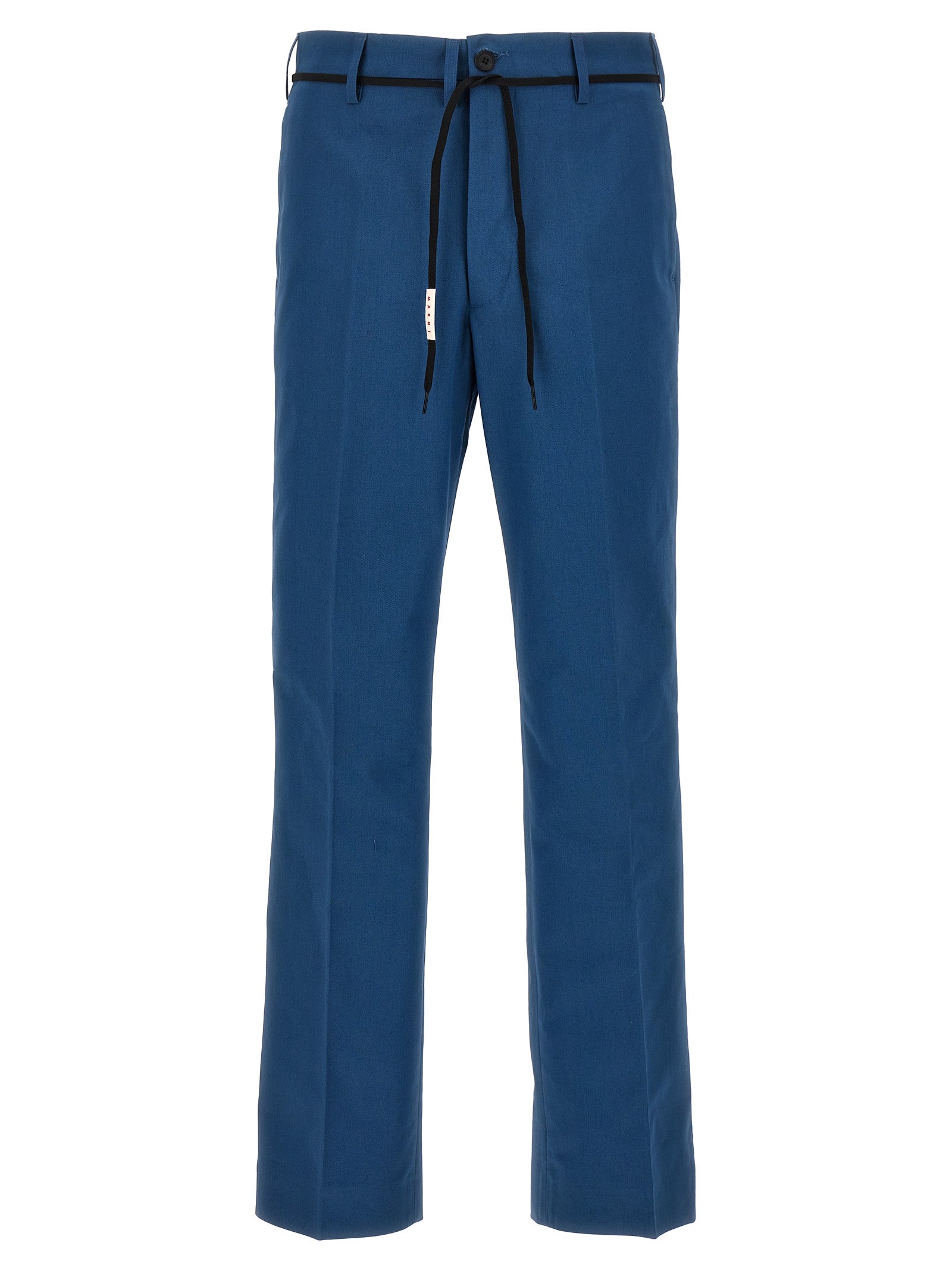 Marni-Gabardine Trousers Pantaloni Blu-Uomo