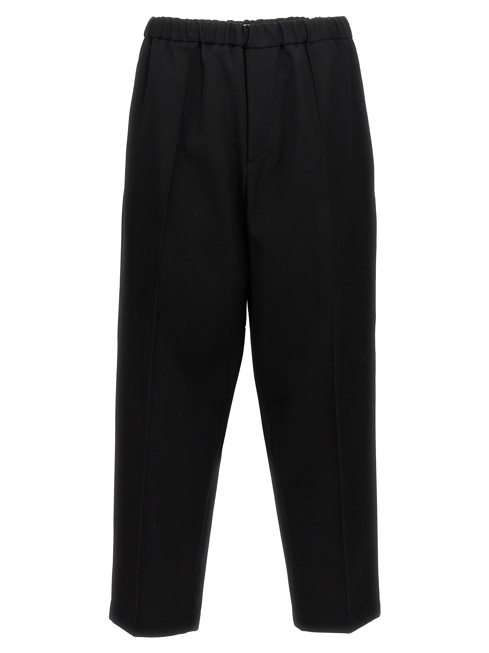 Jil Sander-Wool Pantaloni Nero-Uomo