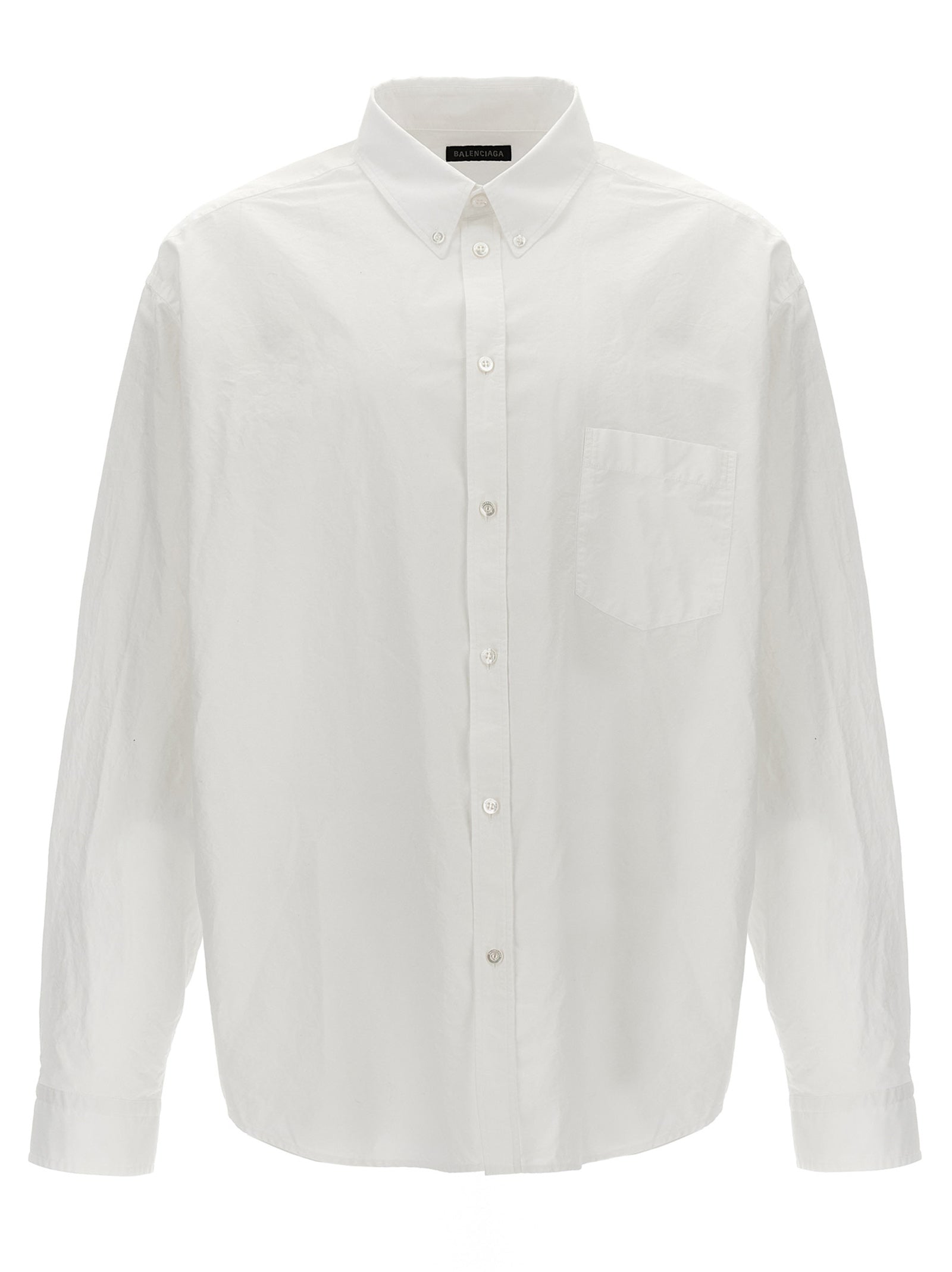 Balenciaga-Logo Print Shirt Camicie Bianco-Uomo