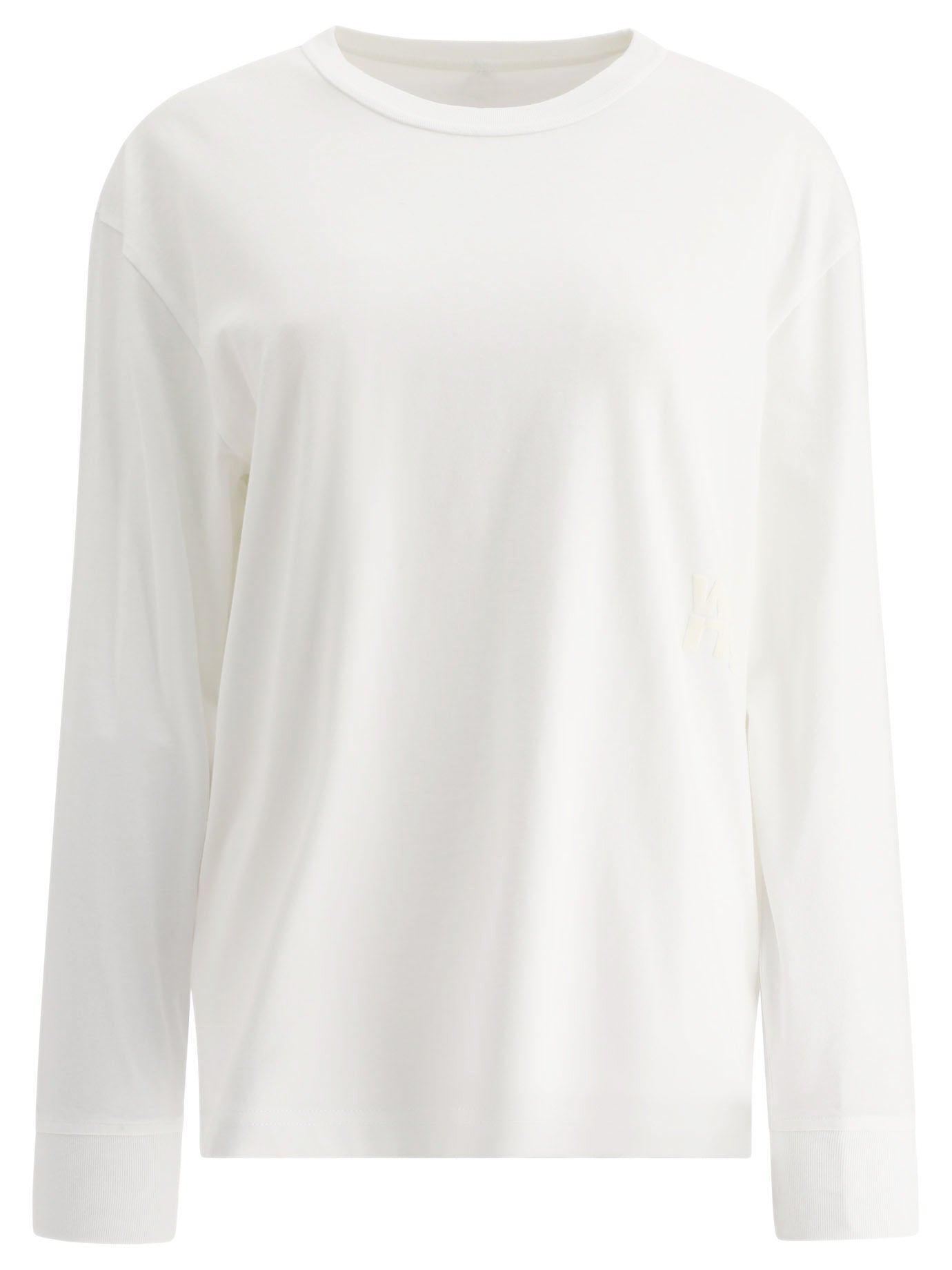 Alexander Wang-T-Shirt With Rubberized Logo T-Shirts Bianco-Donna