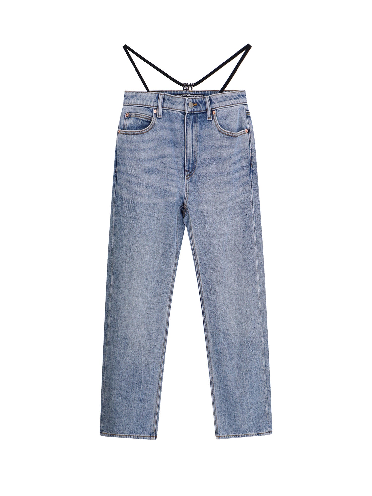 Alexander Wang-Jeans in cotone con logo posteriore in metallo con strass-Donna