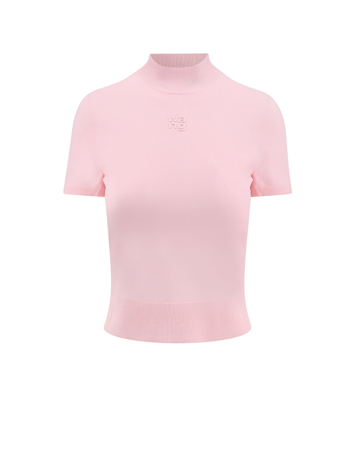 T By Alexander Wang-Top in misto viscosa con logo frontale-Donna