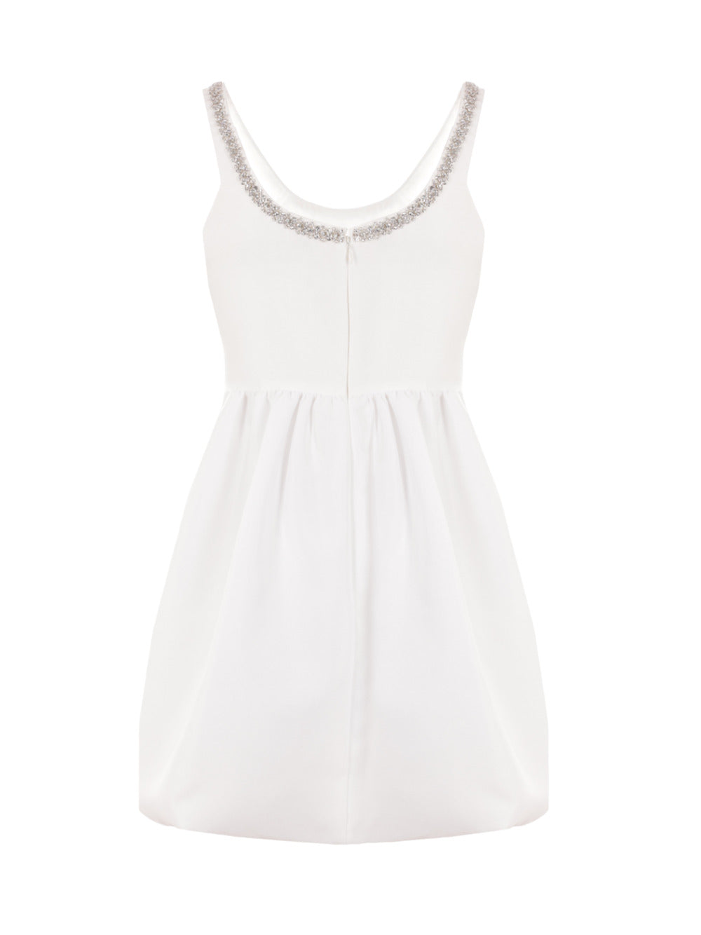 Self-Portrait-White taffeta diamante mini dress-Donna