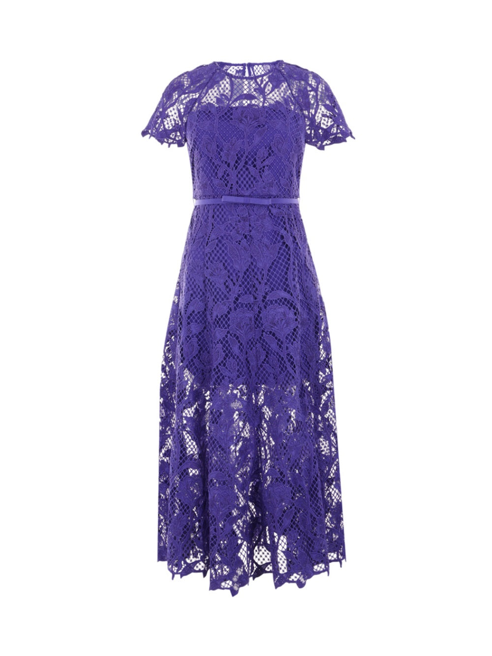 Self-Portrait-Cobalt lace midi dress-Donna