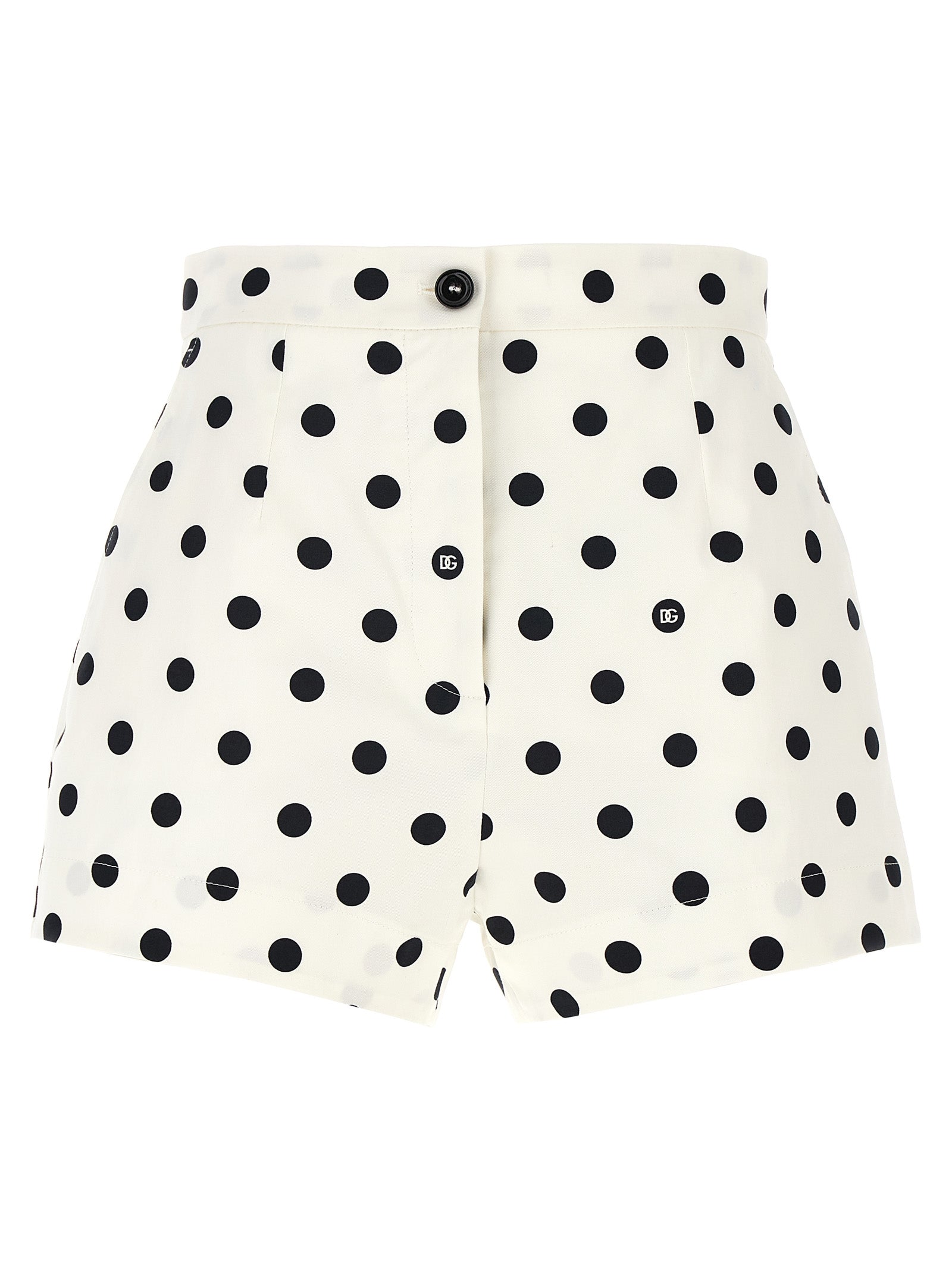 Dolce & Gabbana-Mambo Bermuda, Short Bianco/Nero-Donna