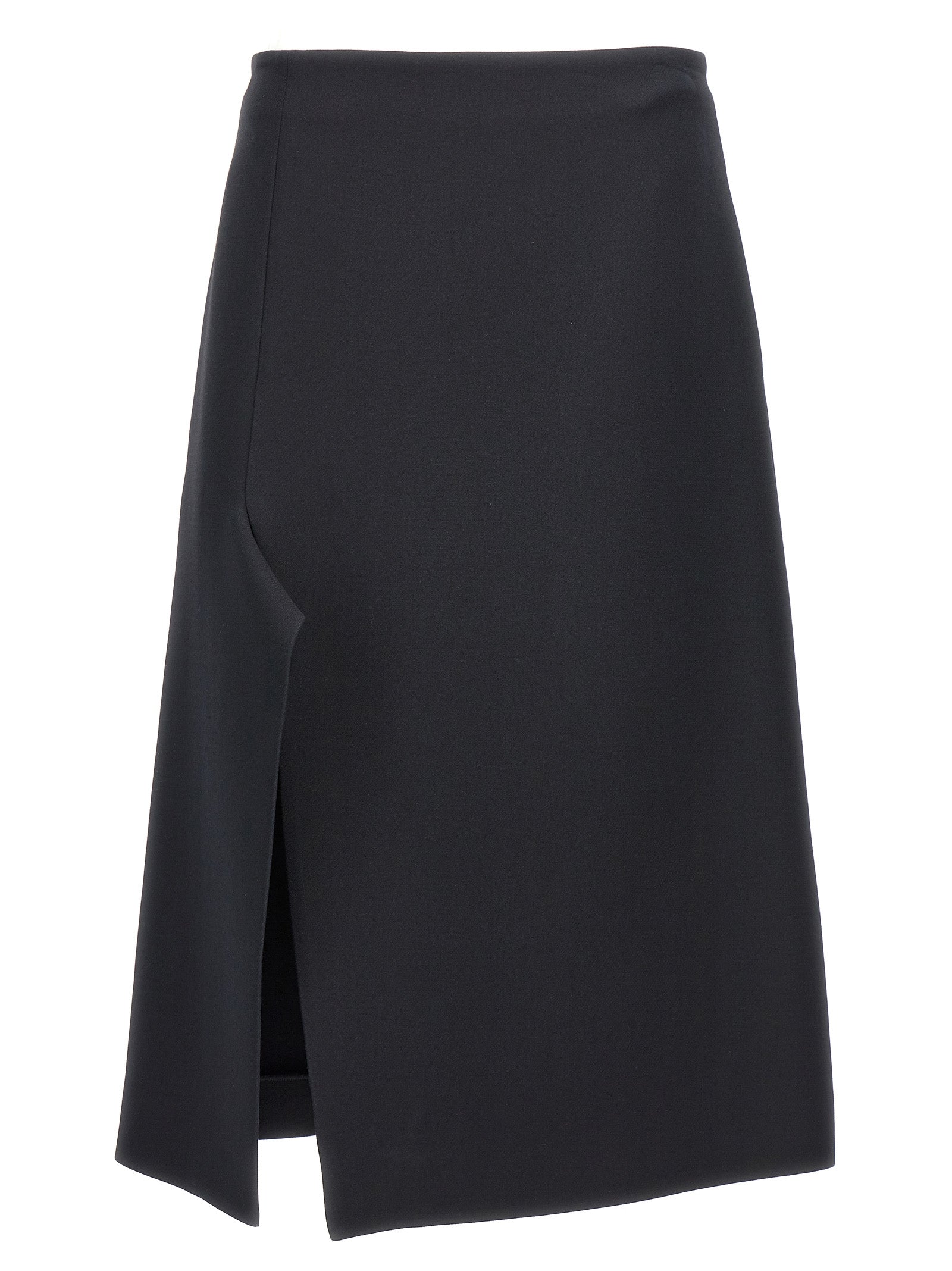 Stella Mccartney-Flared Midi Skirt Gonne Nero-Donna