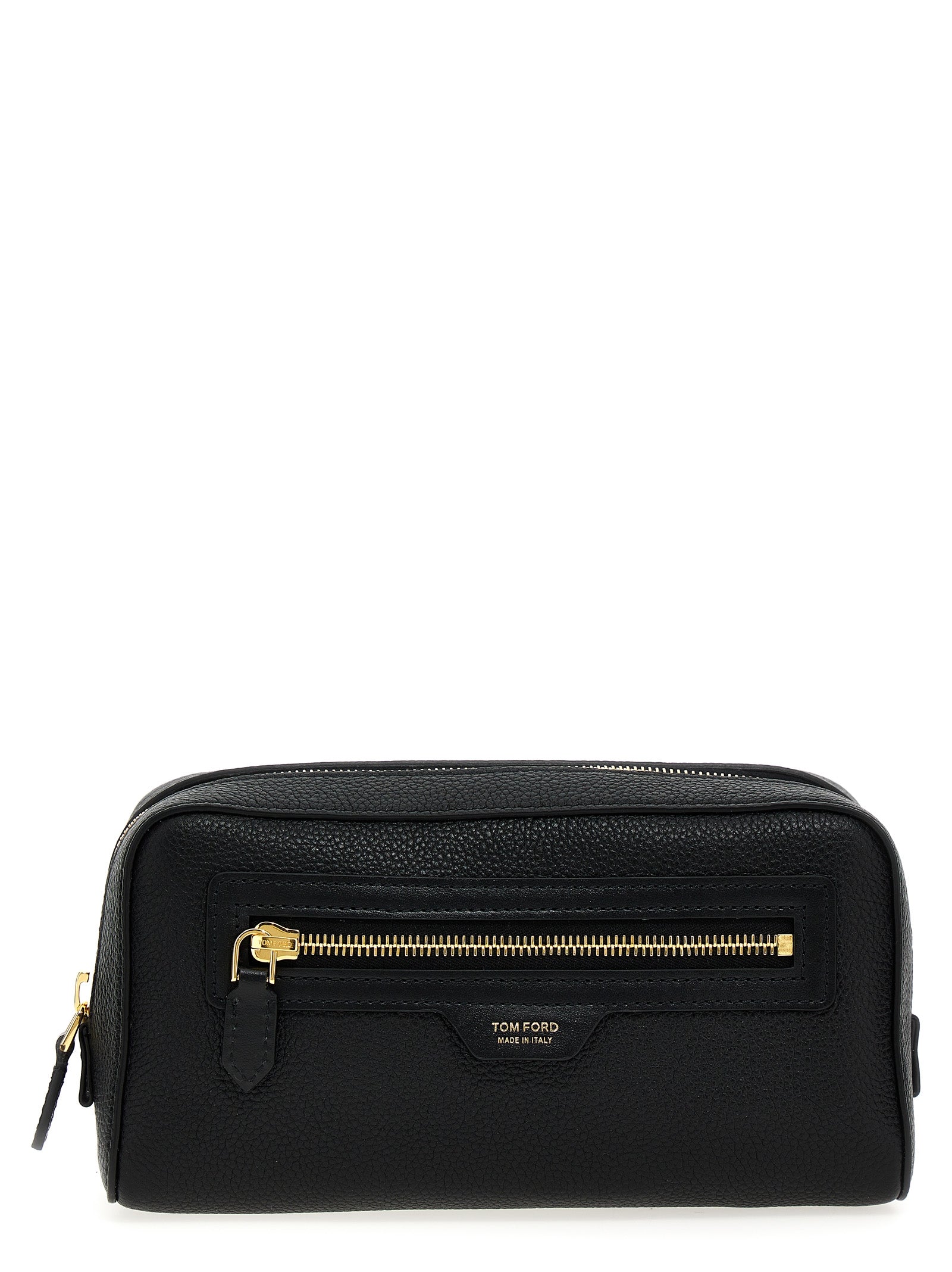 Tom Ford-Logo Leather Case Beauty Nero-Uomo