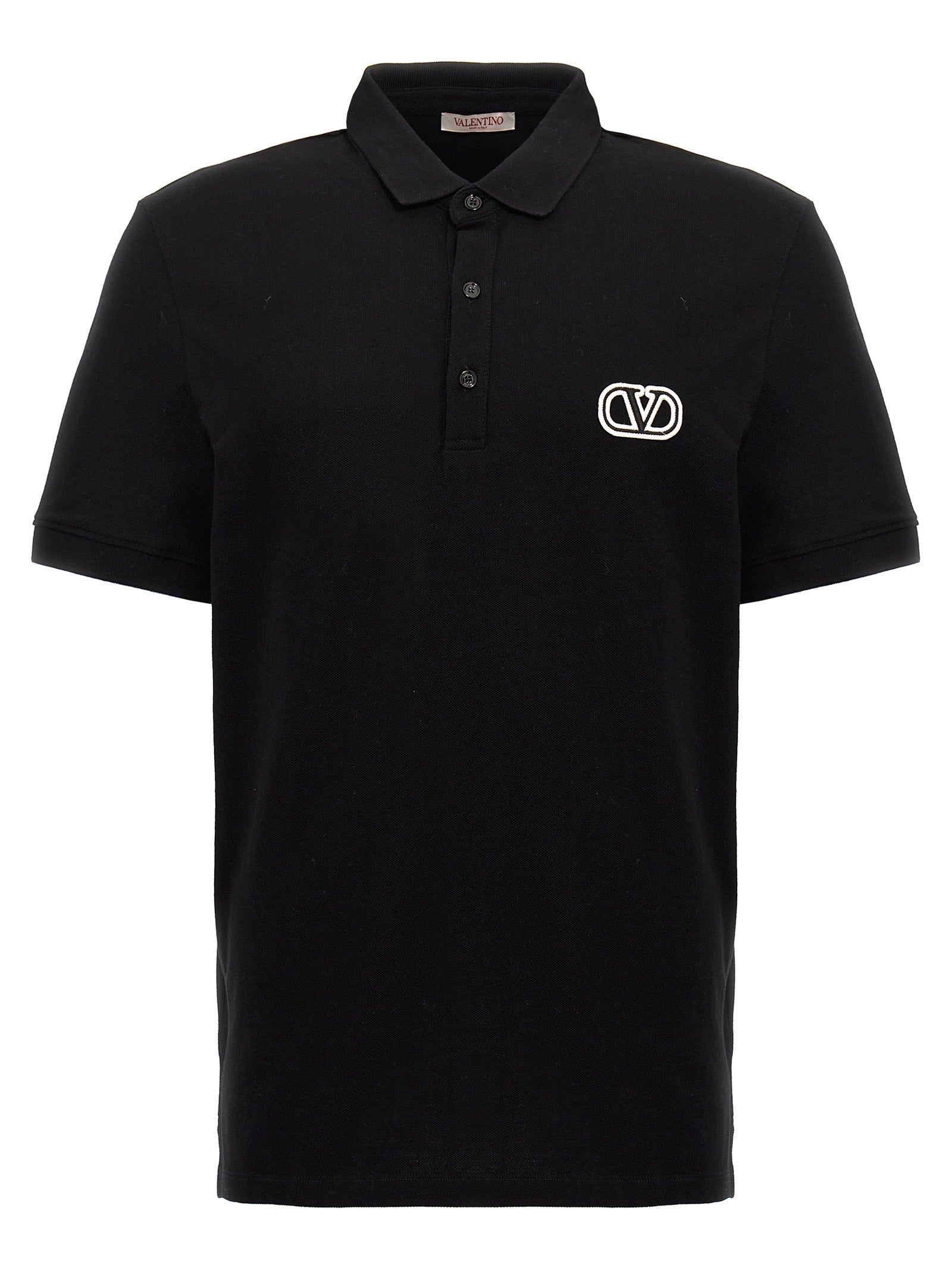 Valentino Garavani-Vlogo Signature Polo Nero-Uomo