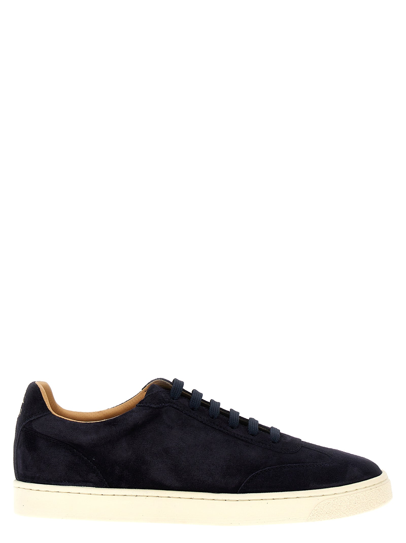 Brunello Cucinelli-Suede Sneakers Blu-Uomo