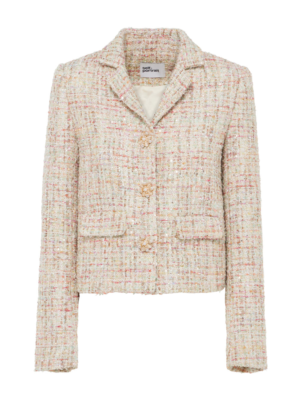 Self-Portrait-Pastel boucle jacket-Donna