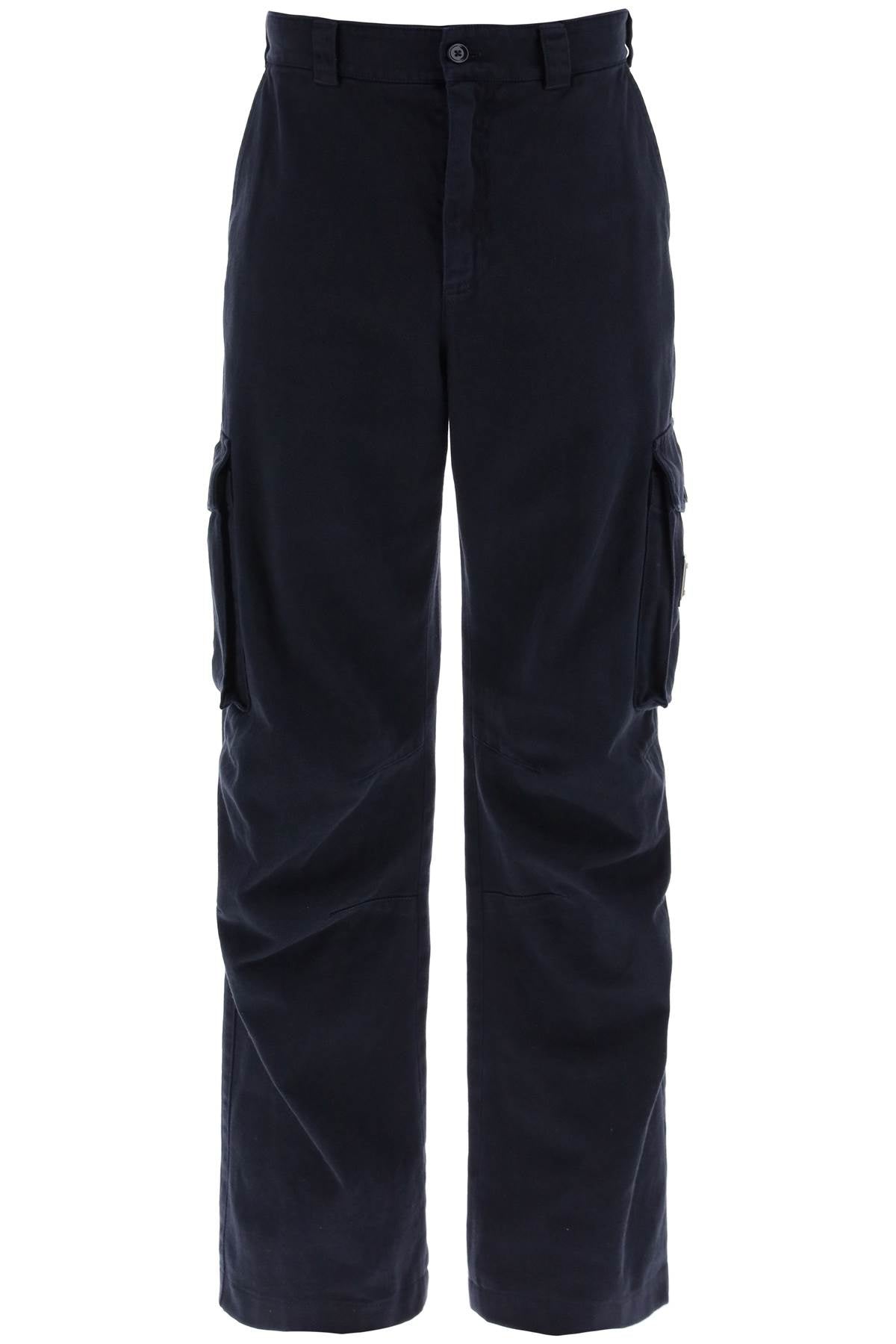 Dolce & Gabbana-Pantaloni Cargo Con Placca Logo-Uomo