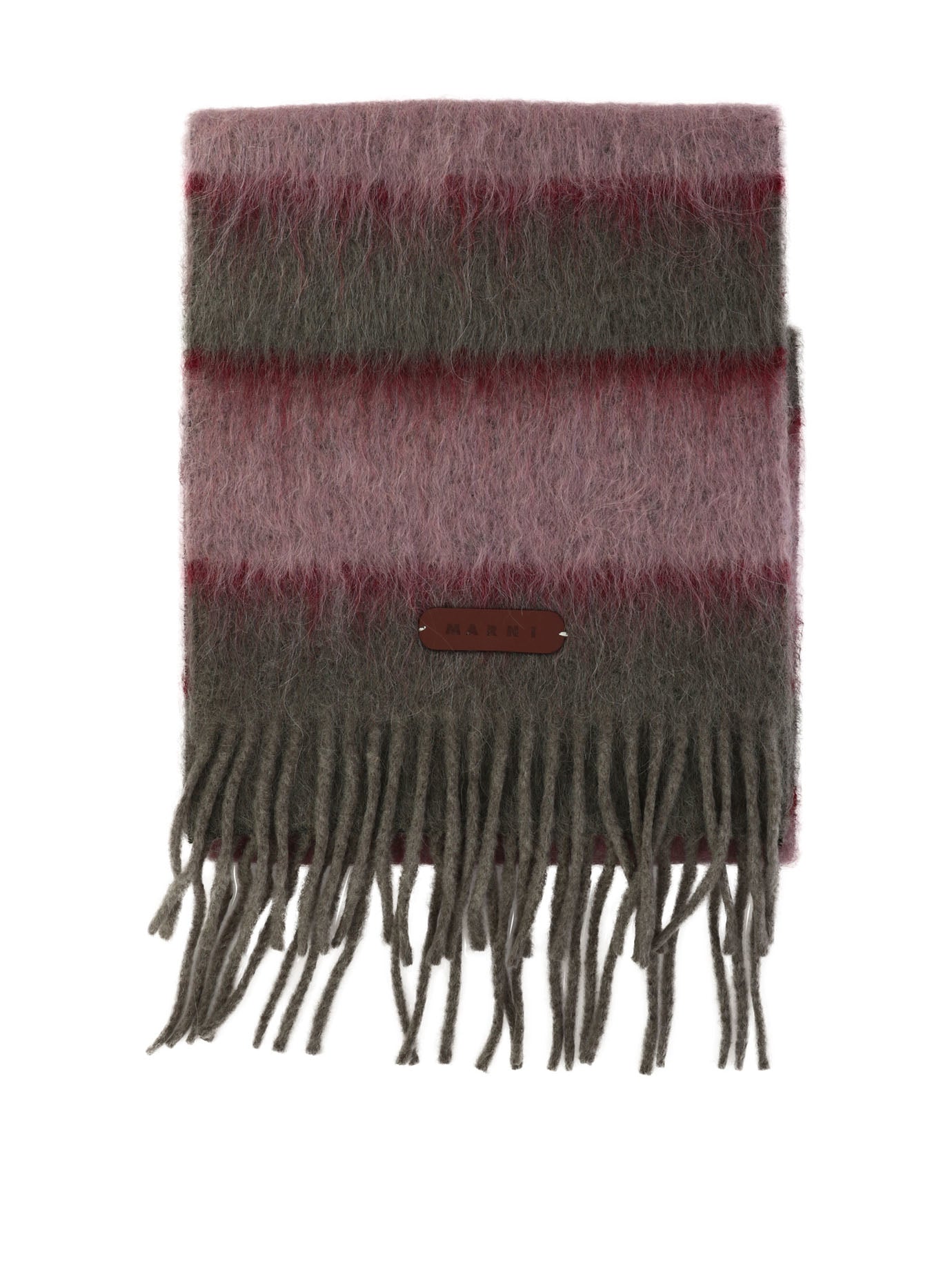 Marni-Fringed And Striped Scarf Scarves Rosa-Donna