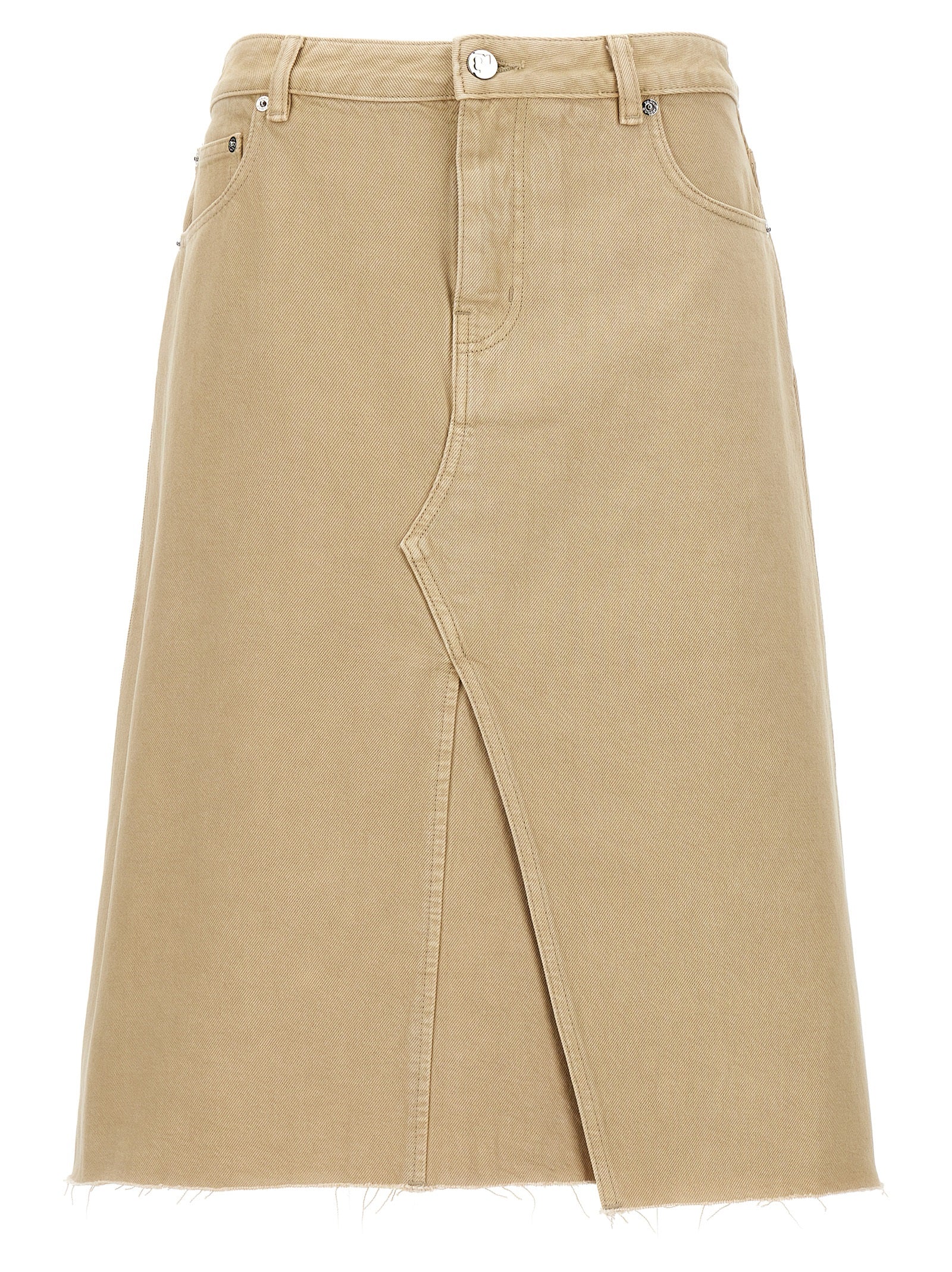 Tory Burch-Deconstructed Midi Gonne Beige-Donna