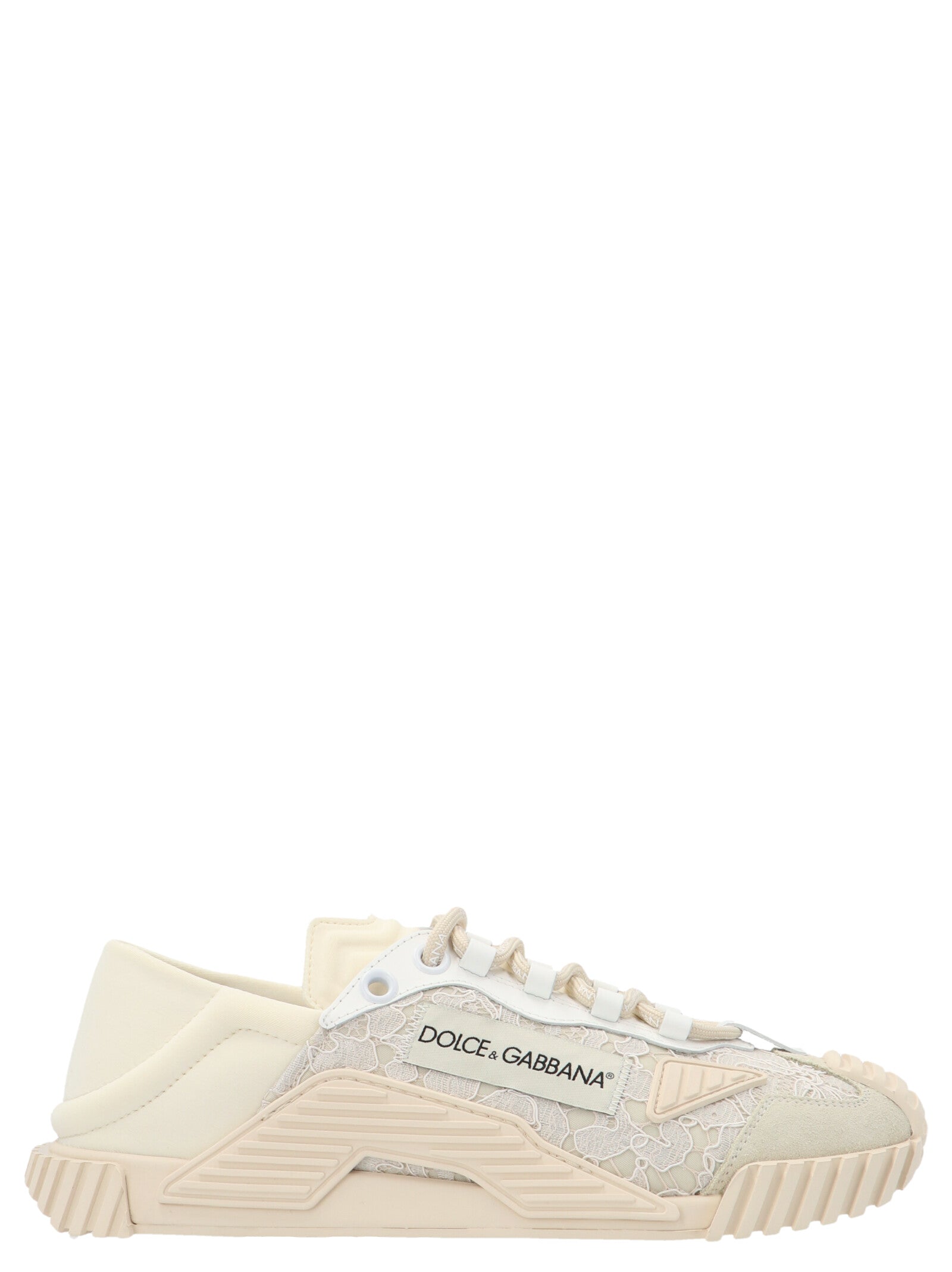 Dolce & Gabbana-Lace Sneakers Bianco-Donna