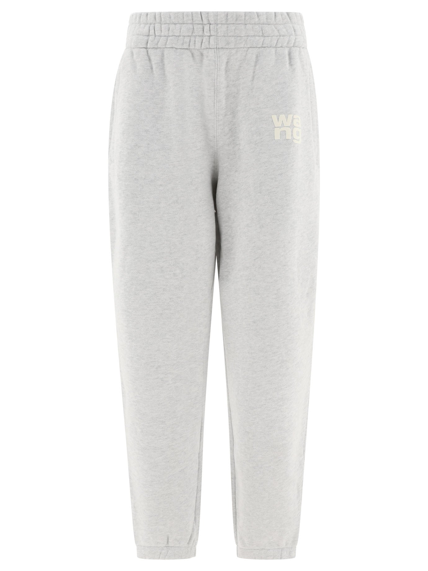 Alexander Wang-Joggers With Rubberised Logo Trousers Grey-Donna