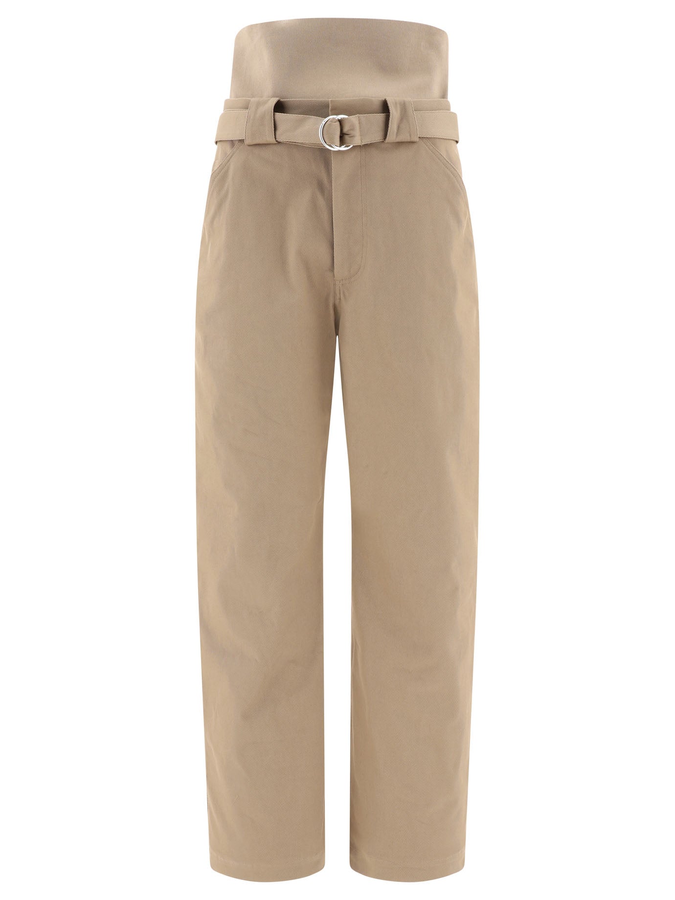 AlaïA-Cargo With Knit Band Trousers Beige-Donna