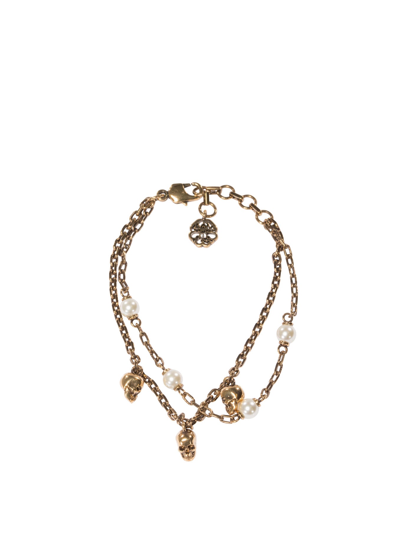 Alexander Mcqueen-Skull Pearl Jewels Oro-Donna