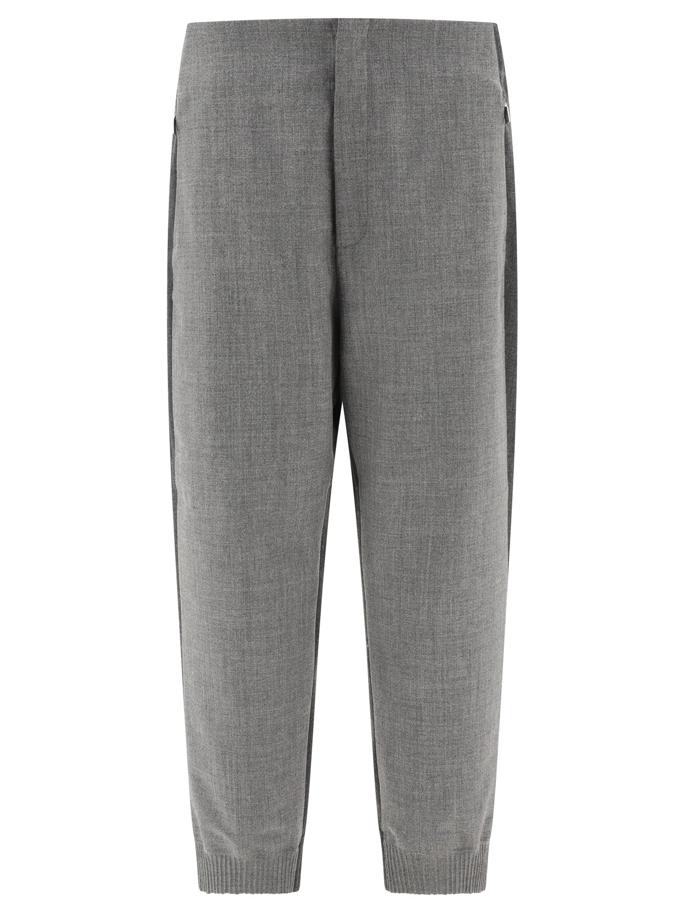 Thom Browne-Wool Joggers Trousers Grey-Uomo