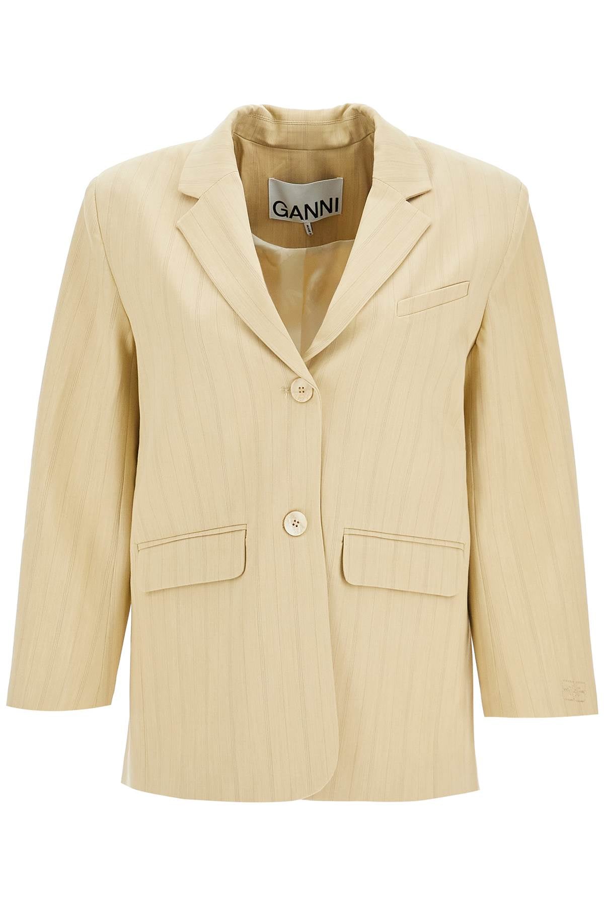 Ganni-Blazer Boxy A Righe-Donna