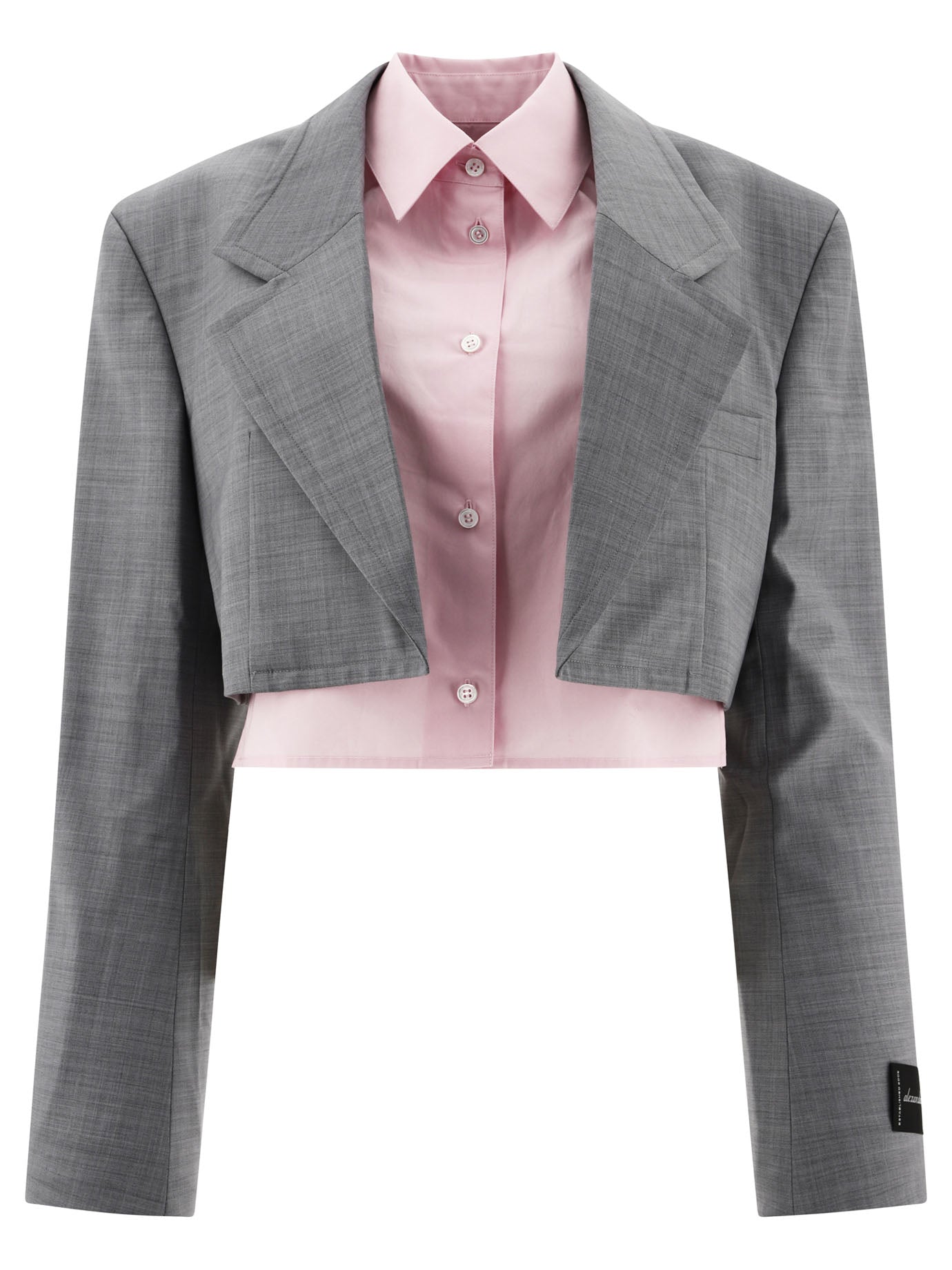 Alexander Wang-Pre-Styled Cropped Blazer With Dickie Giacche Grey-Donna