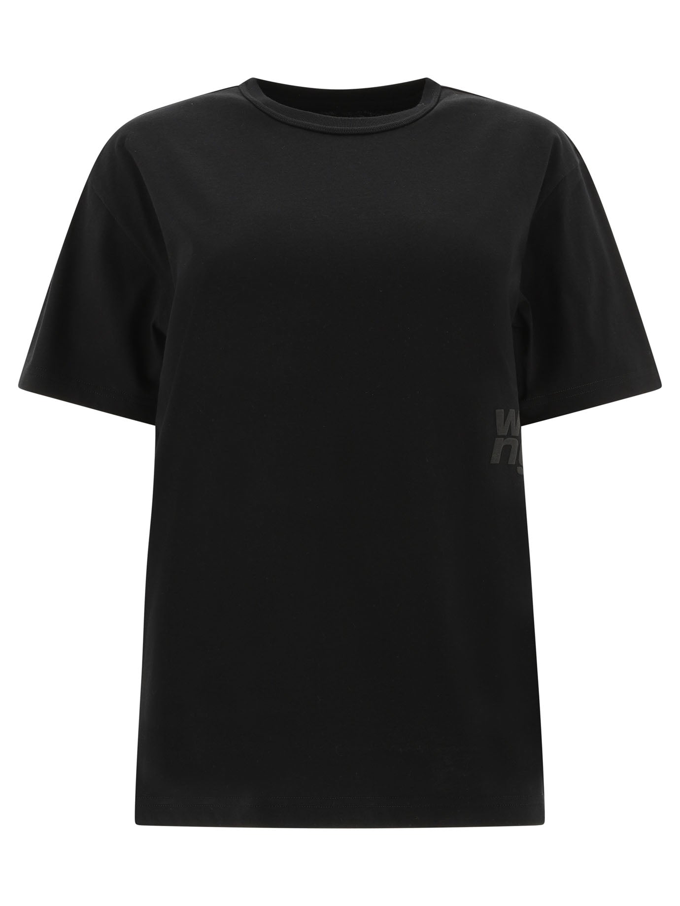 Alexander Wang-T-Shirt With Logo T-Shirts Nero-Donna