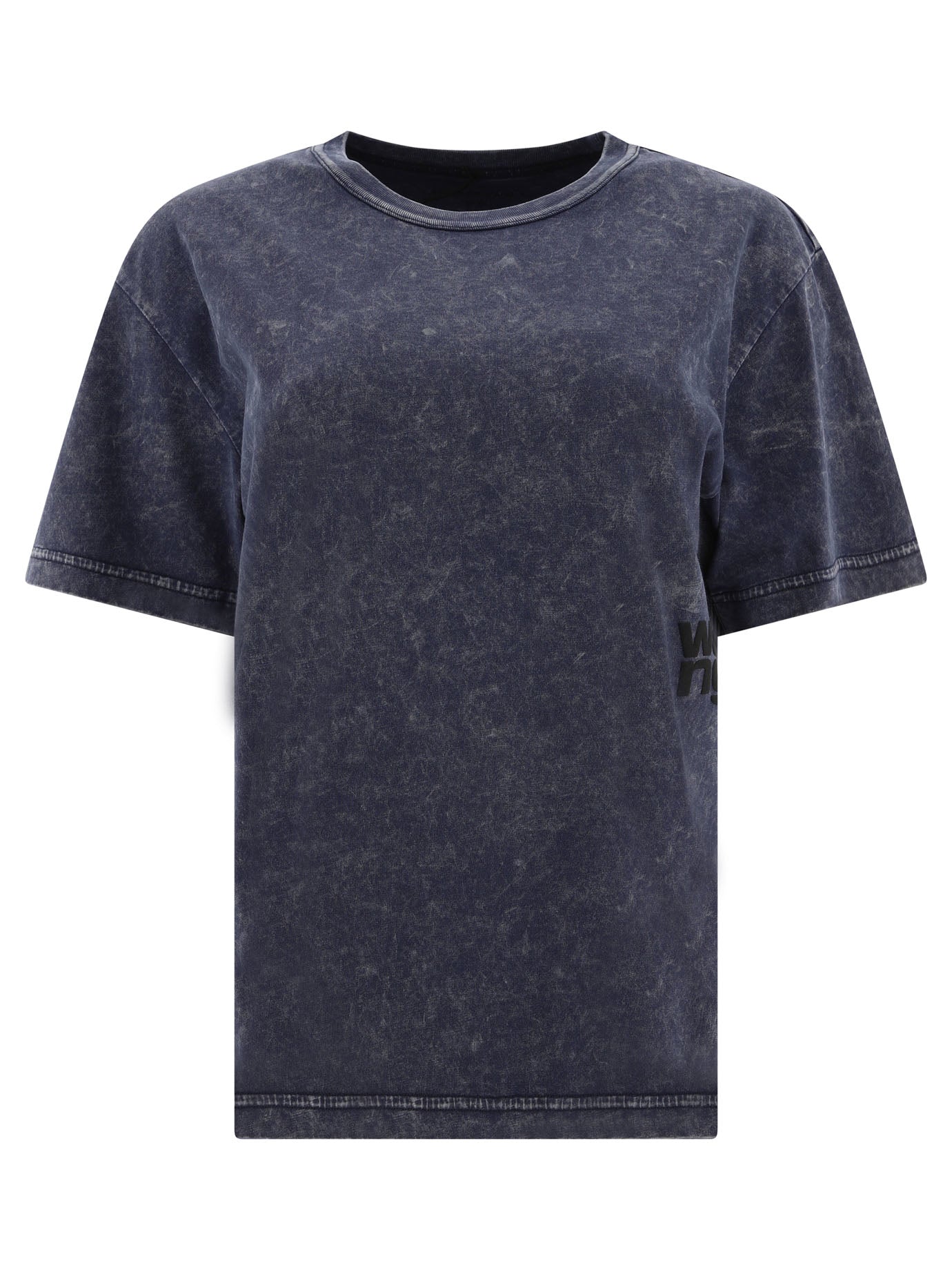 Alexander Wang-T-Shirt With Logo T-Shirts Blu-Donna