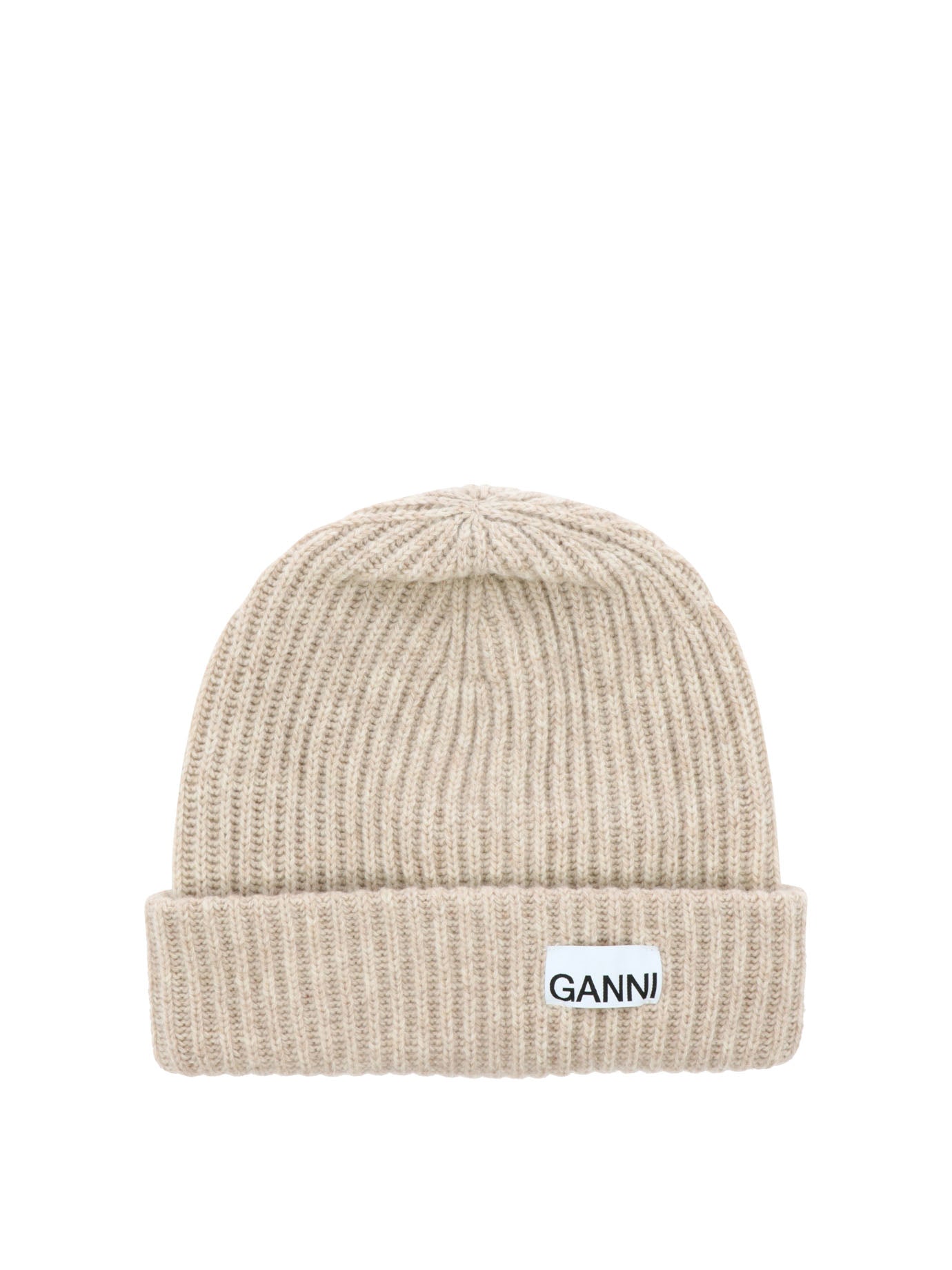 Ganni-Oversize Cappelli Beige-Donna