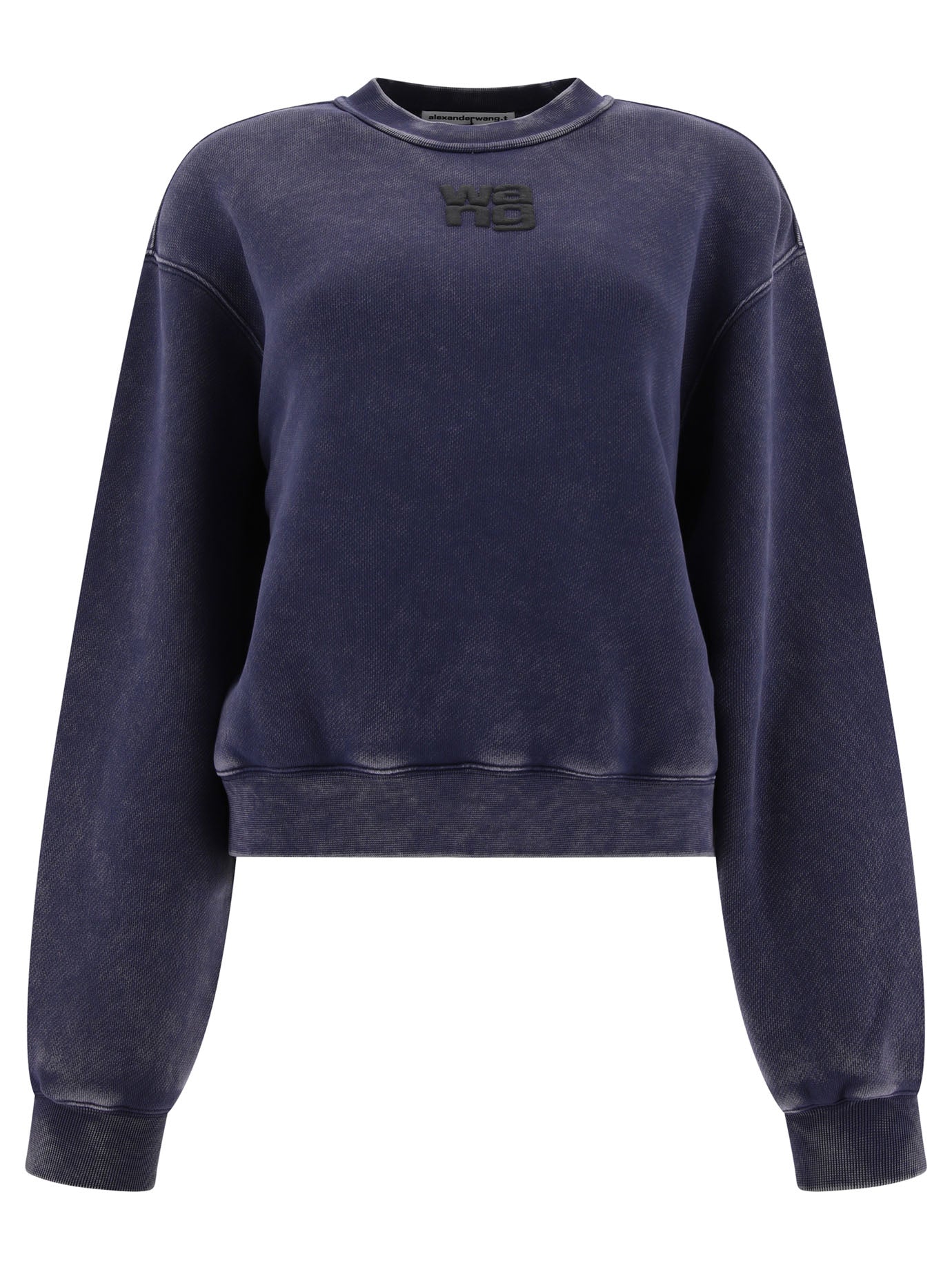 Alexander Wang-Puff Logo Sweatshirt Sweatshirts Blu-Donna