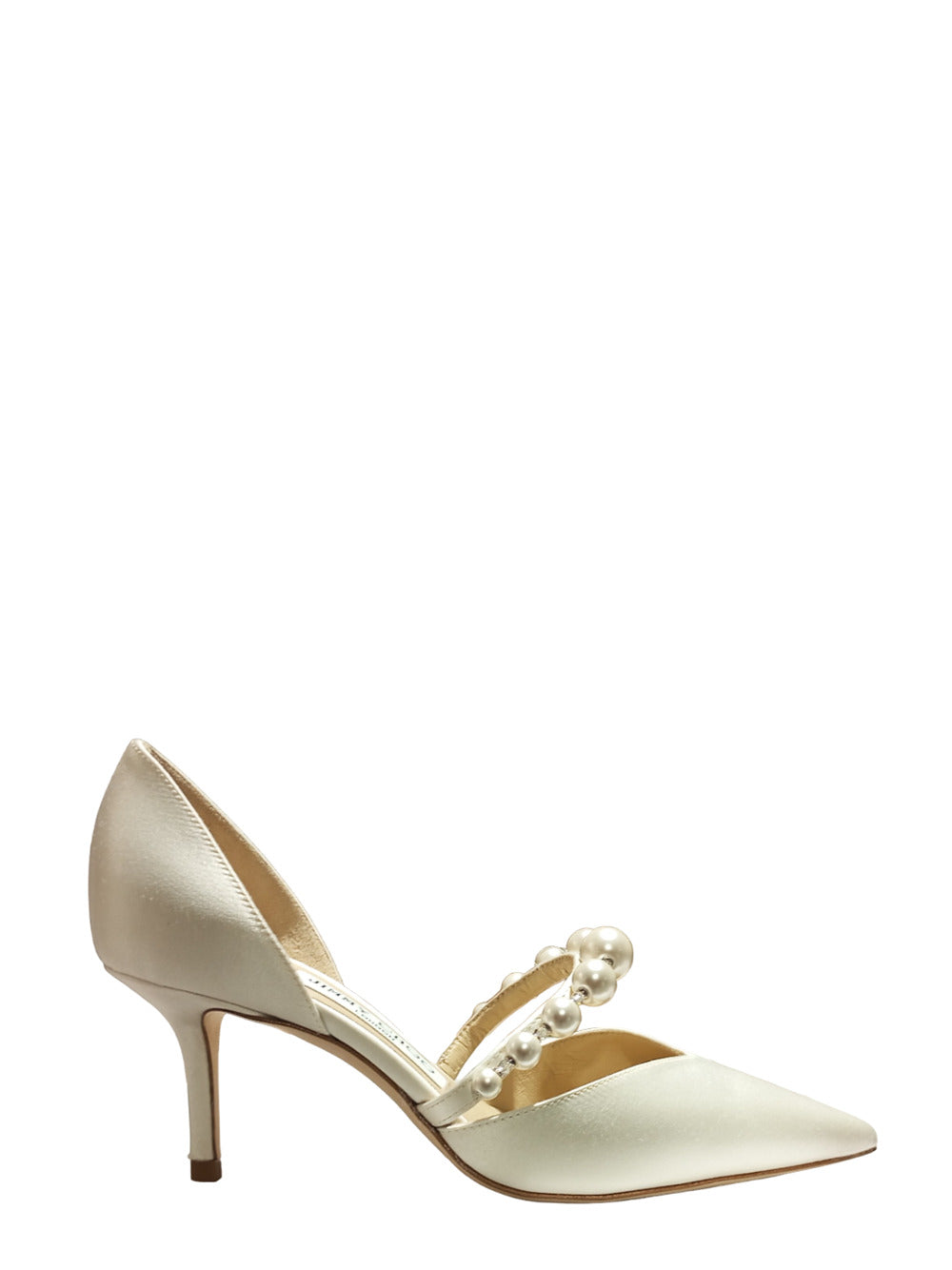 Jimmy Choo-Aurelie 65 satin w/pearls ivory/white-Donna