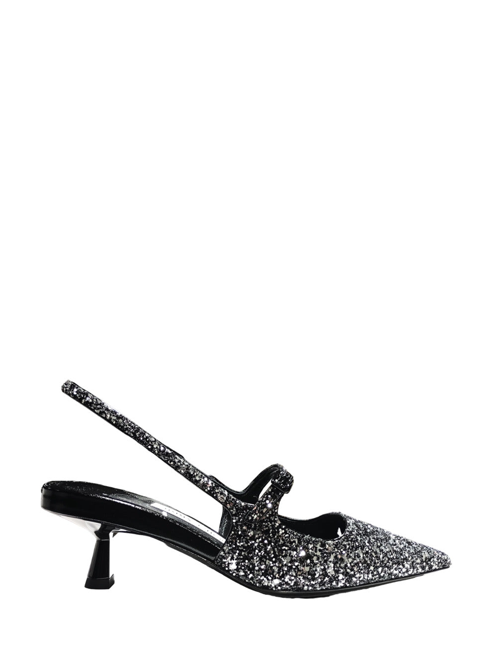 Jimmy Choo-Didi 45 coarse glitter silver/black/bl-Donna