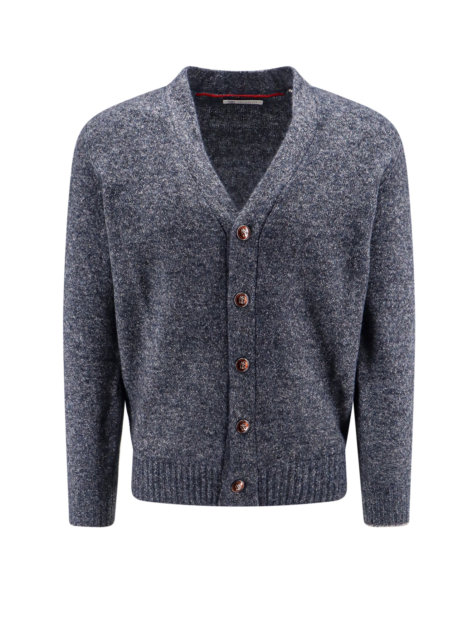 Brunello Cucinelli-Cardigan in misto alpaca mélange-Uomo