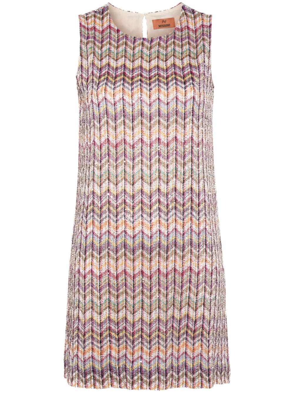 Missoni-miniabito in tessuto zigzag con paillettes-Donna