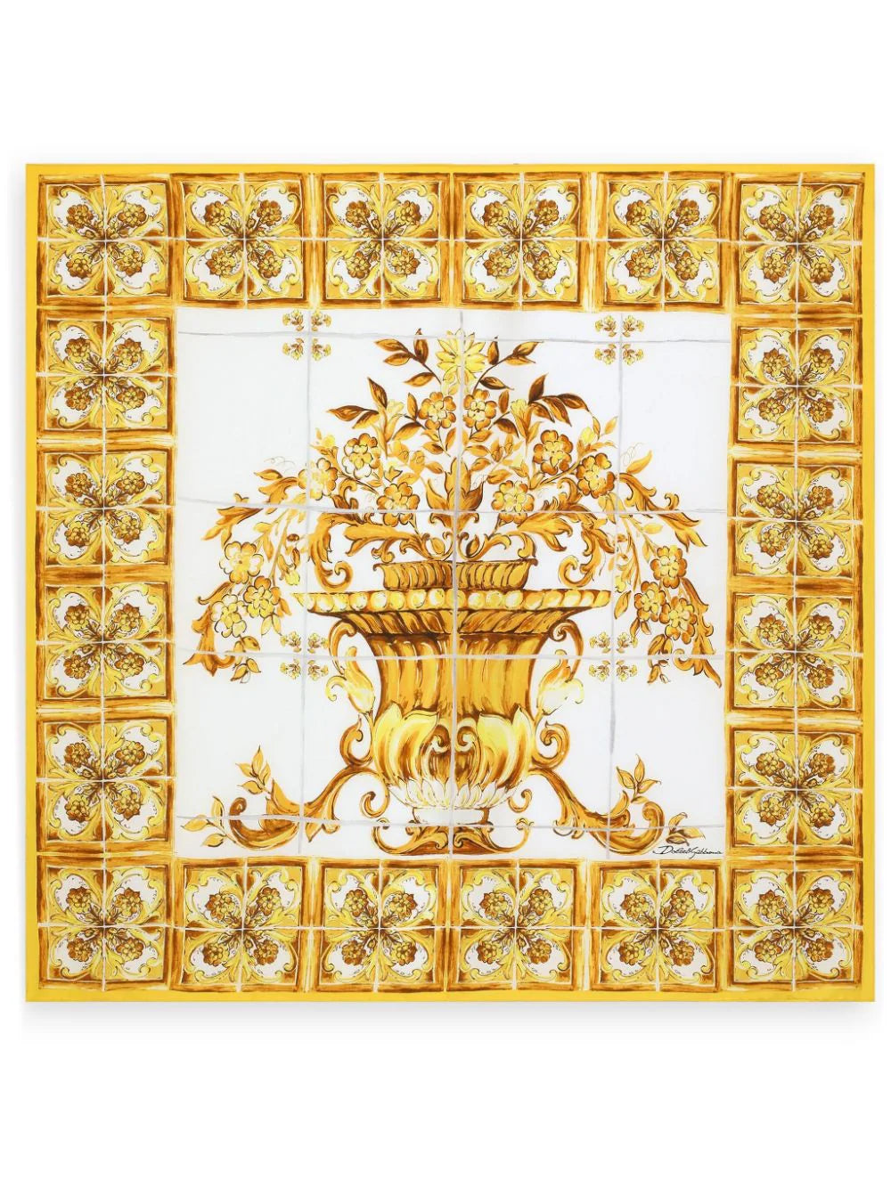 Dolce & Gabbana-Foulard con stampa maioliche-Donna