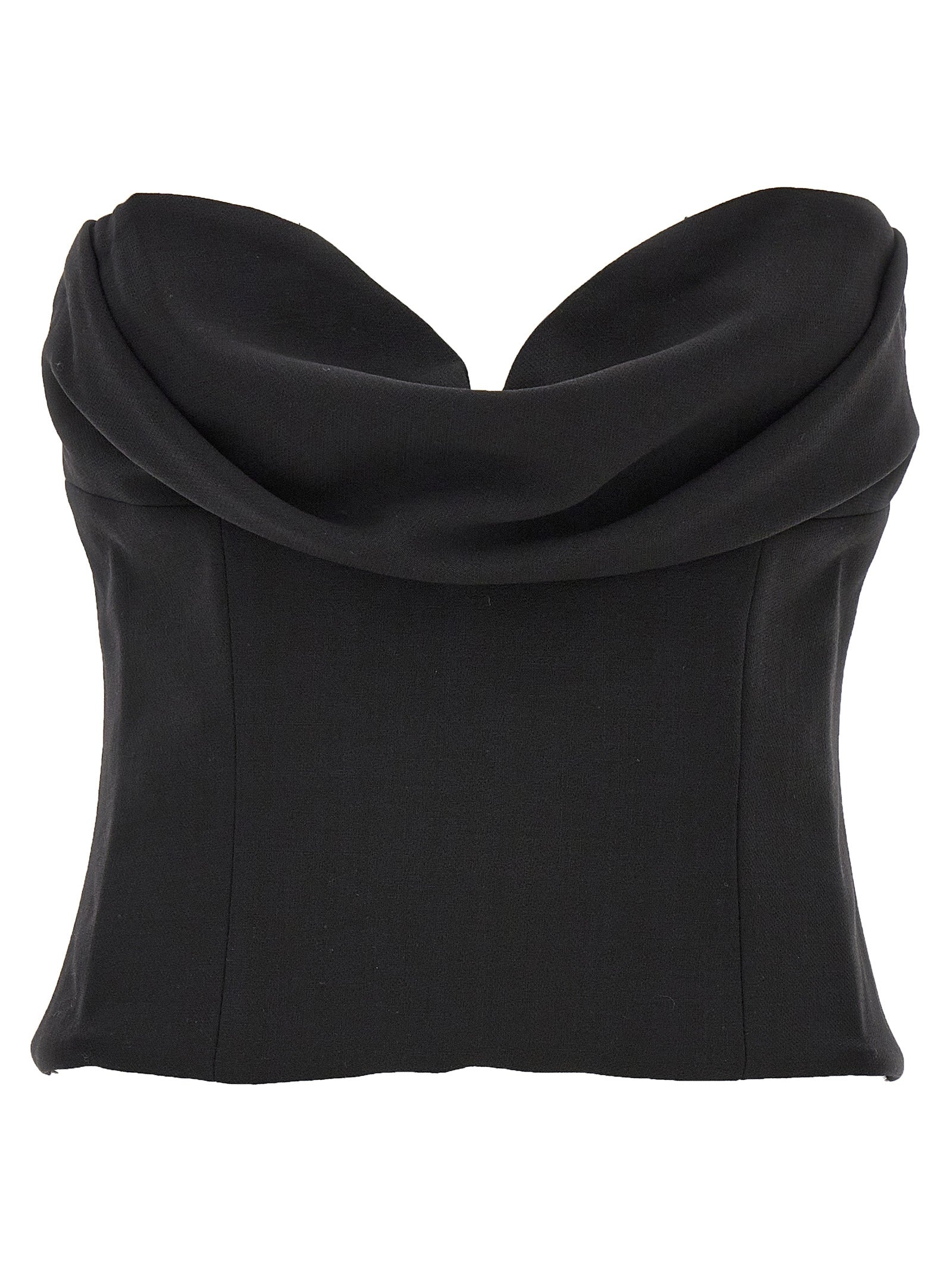 Magda Butrym-01 Top Nero-Donna