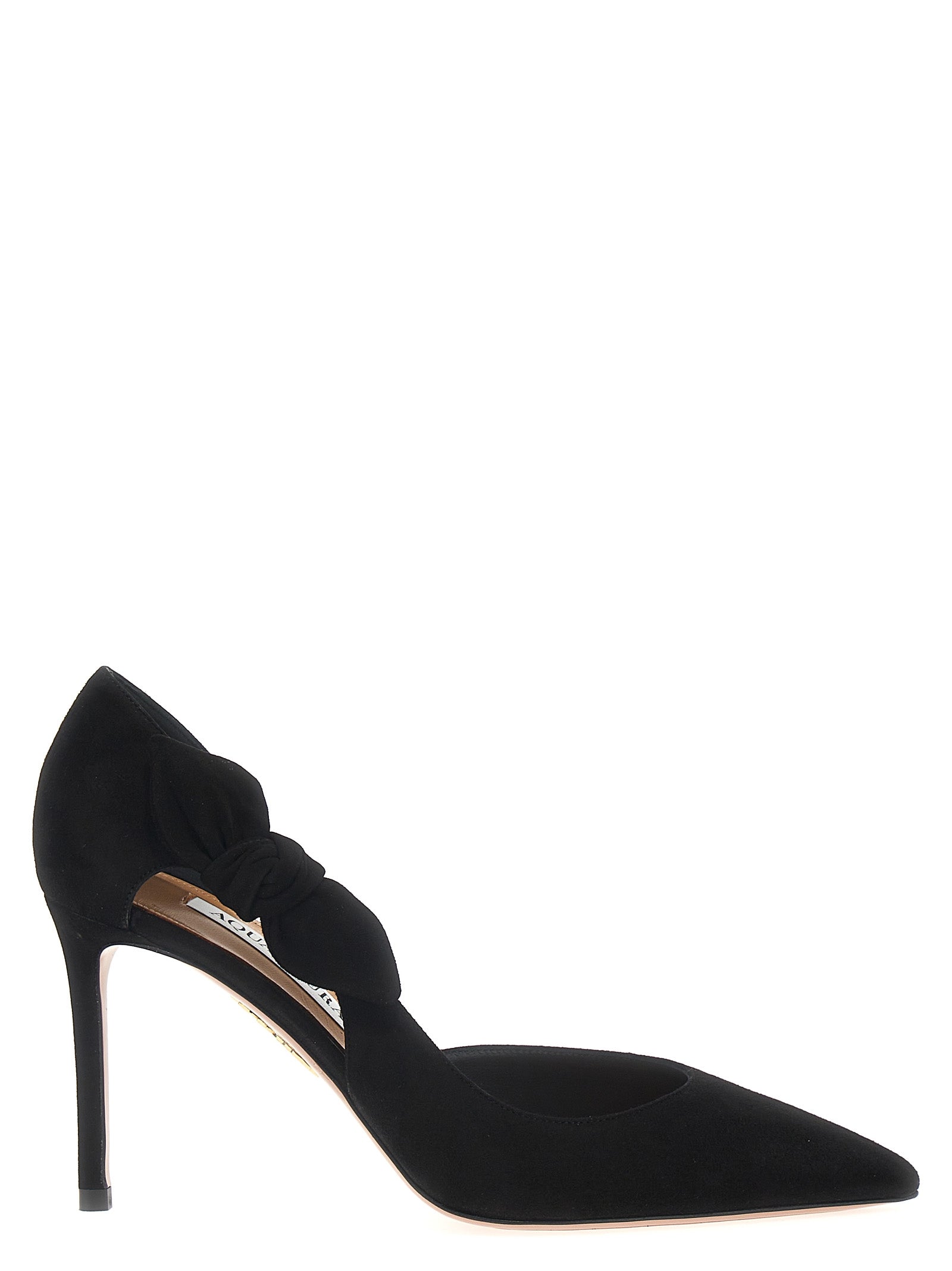 Aquazzura-Very Bow Tie Decollete Nero-Donna