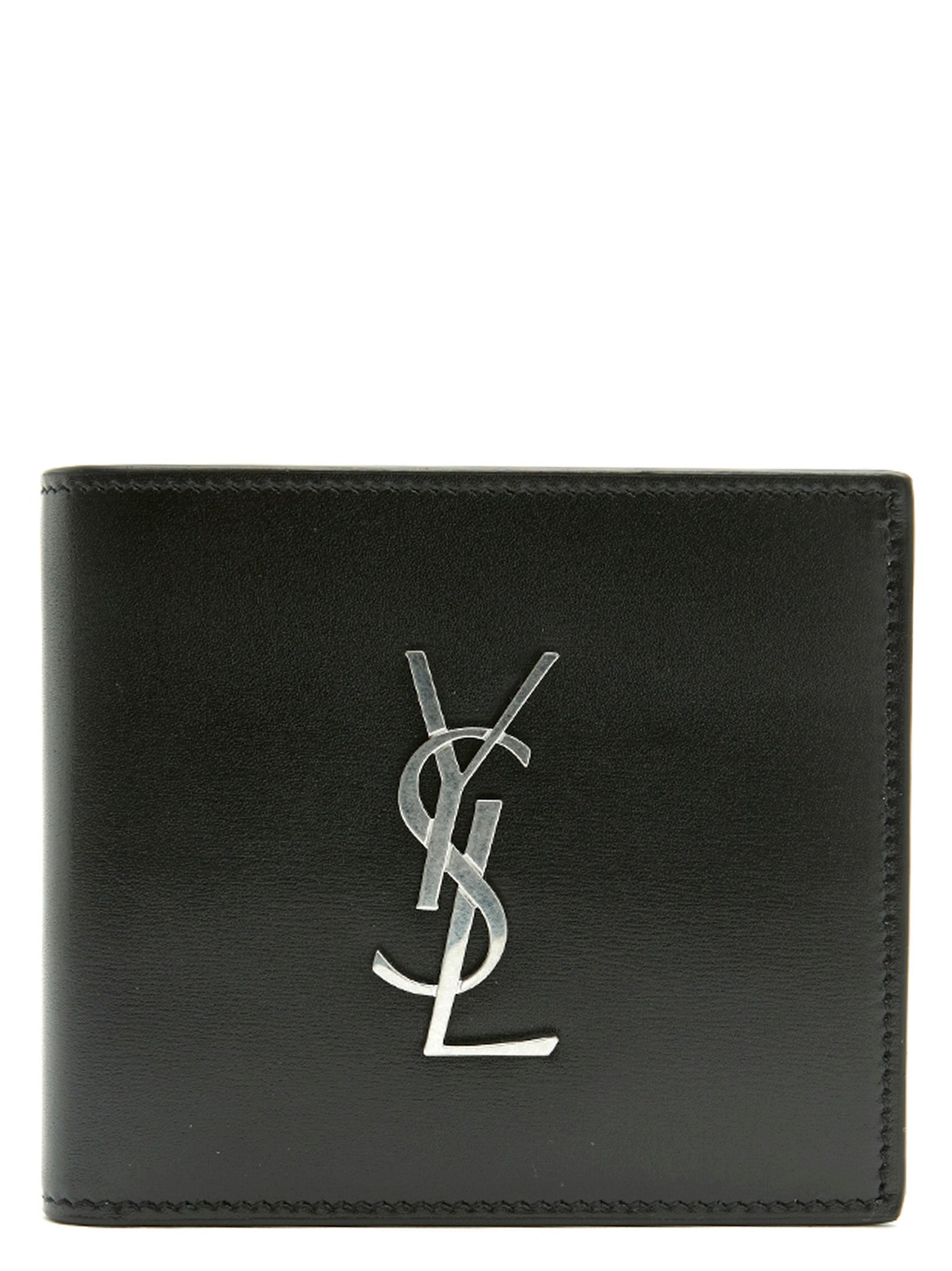 Saint Laurent-Logo Wallet Portafogli Nero-Uomo