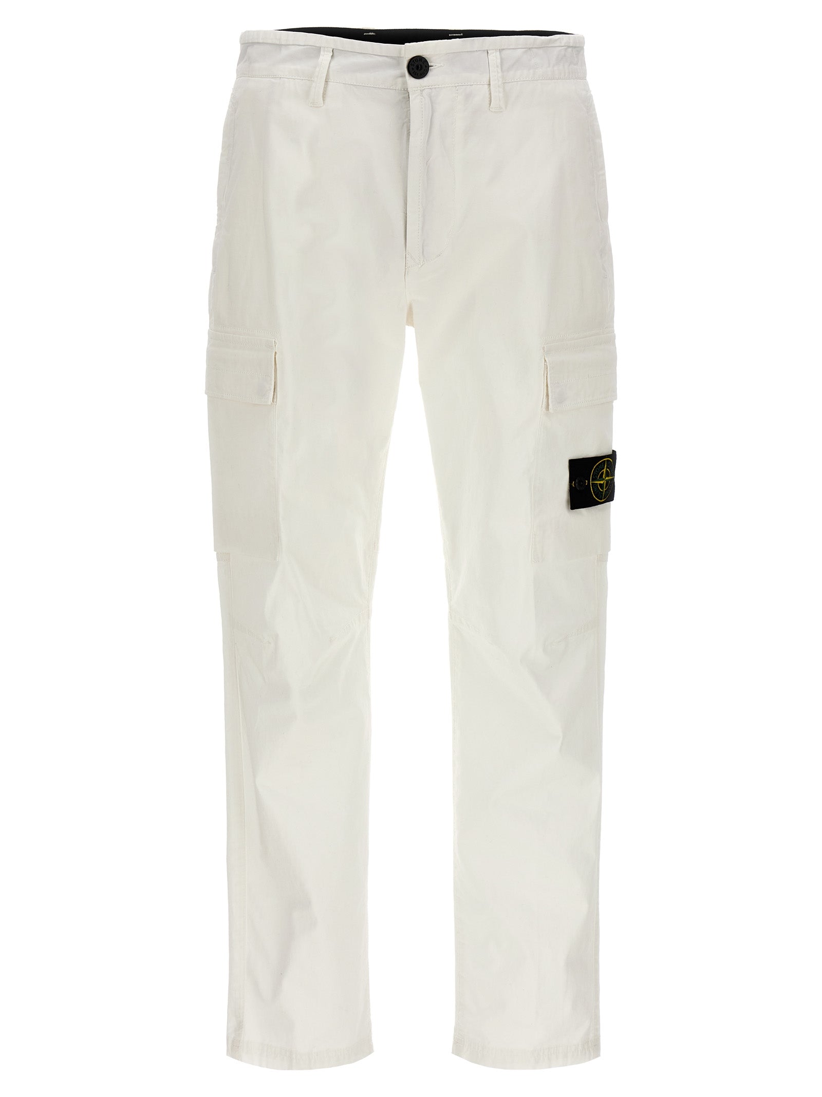 Stone Island-Cargo Pantaloni Bianco-Uomo