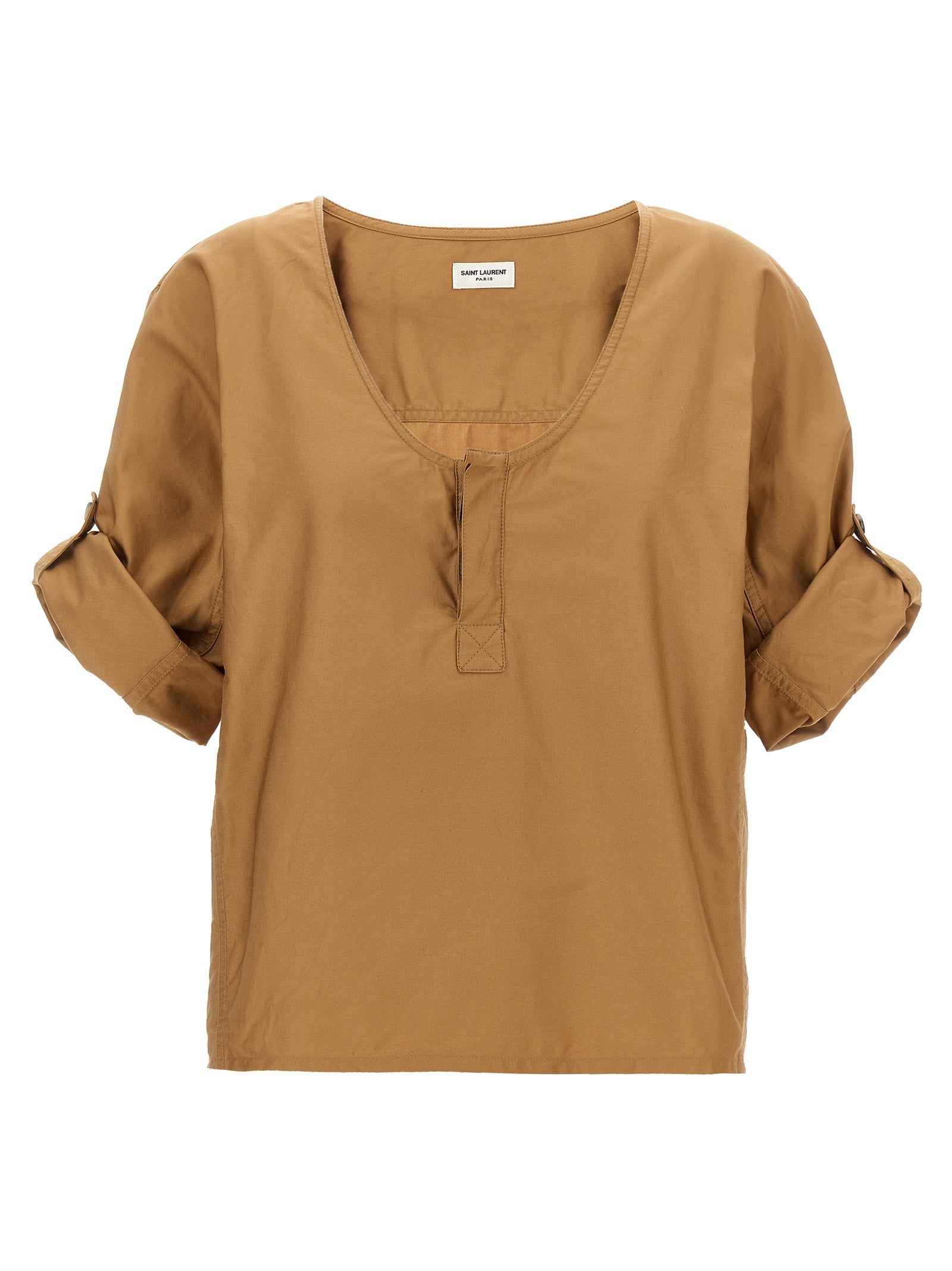 Saint Laurent-Twill Blouse Camicie Beige-Donna