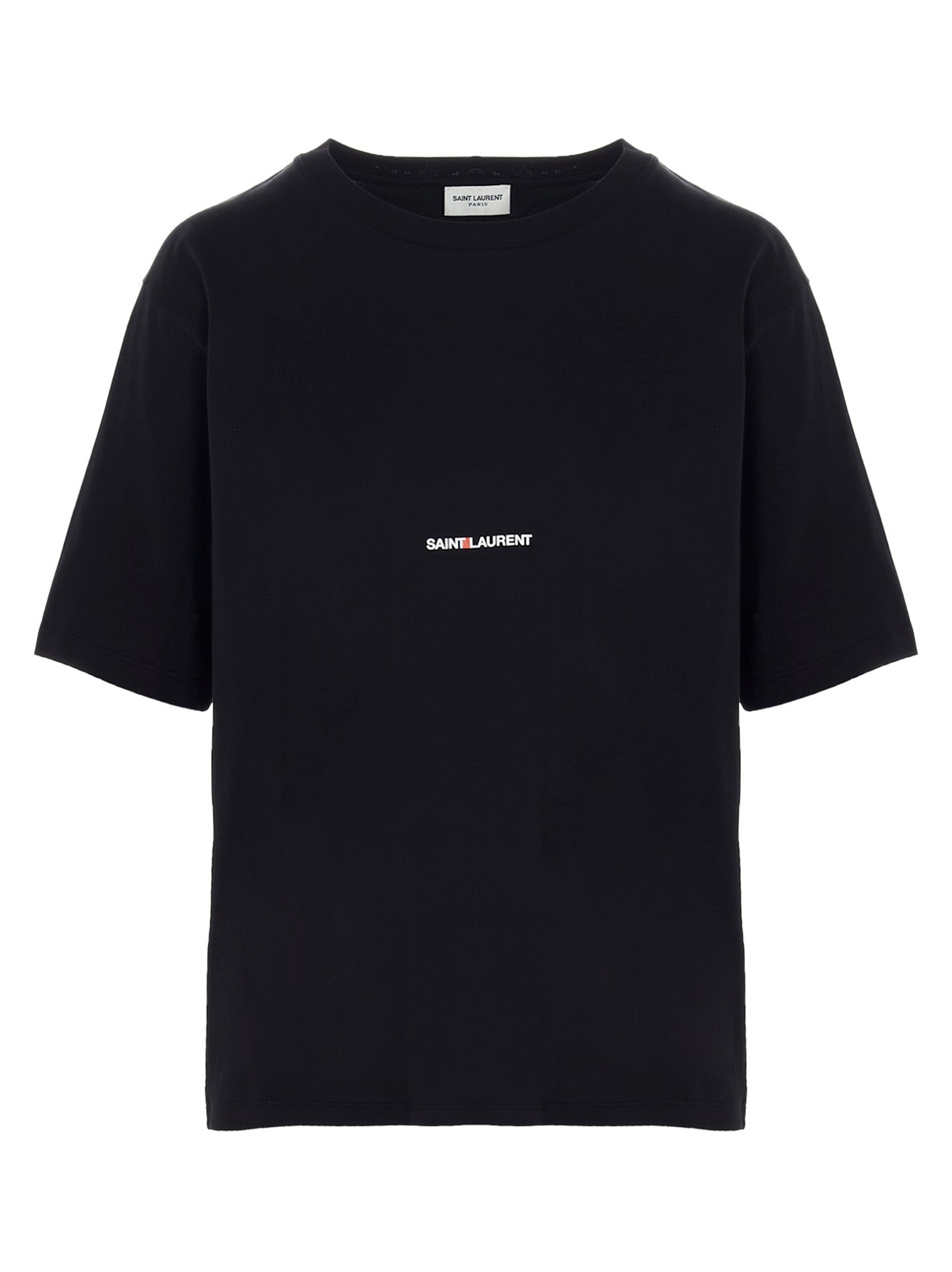 Saint Laurent-Saint Laurent Rive Gauche T Shirt Nero-Donna