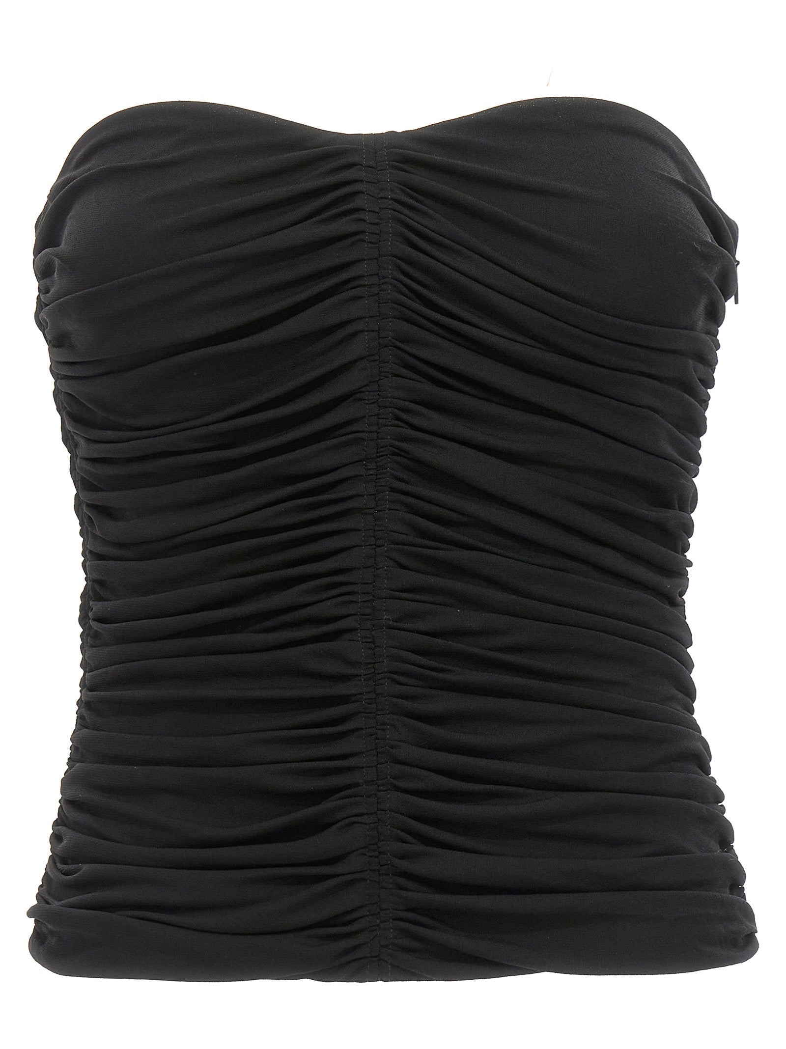 Saint Laurent-Bustier Top Top Nero-Donna