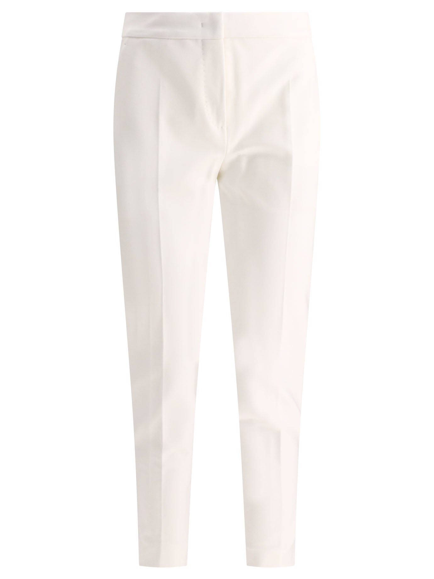 Max Mara-Viscose Jersey Trousers Bianco-Donna