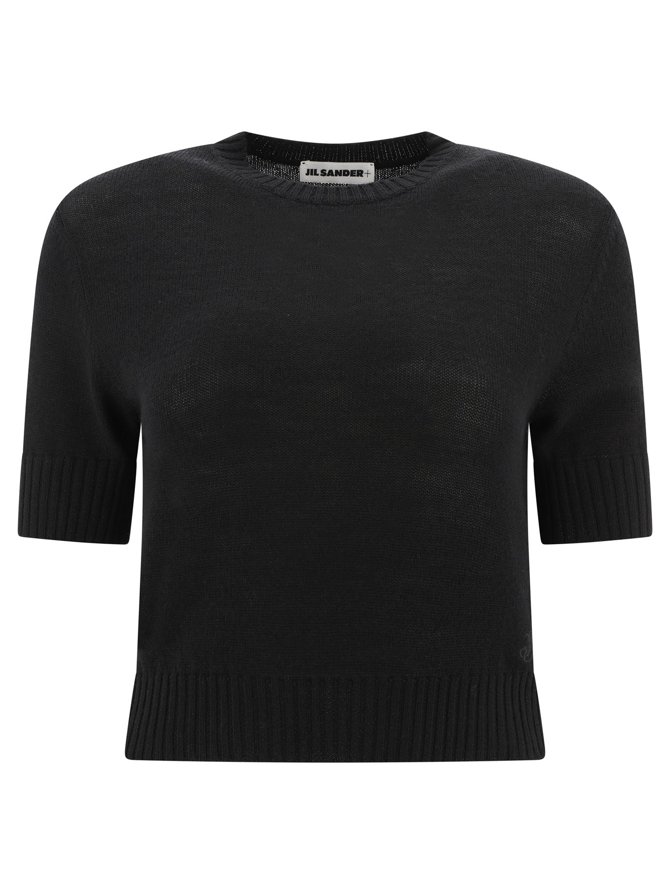 Jil Sander-Wool Sweater T-Shirts Nero-Donna